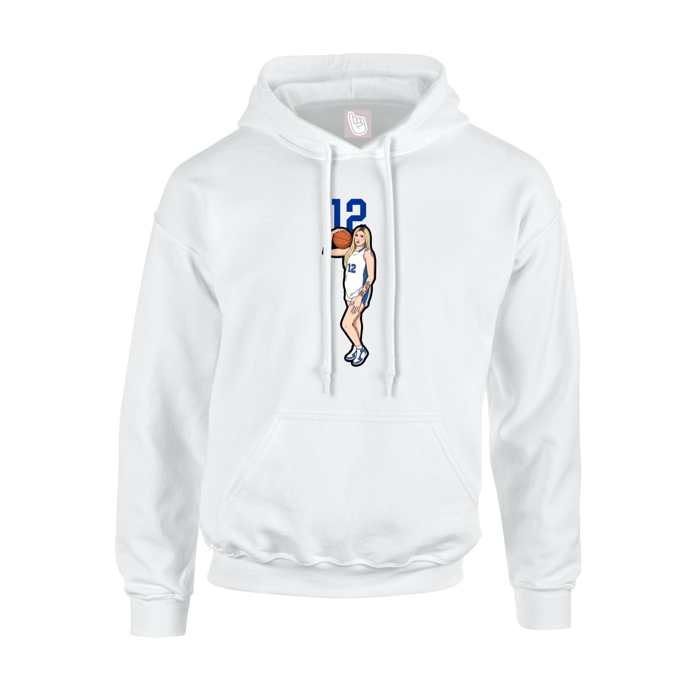 Youth Hoodie — Number Top in White