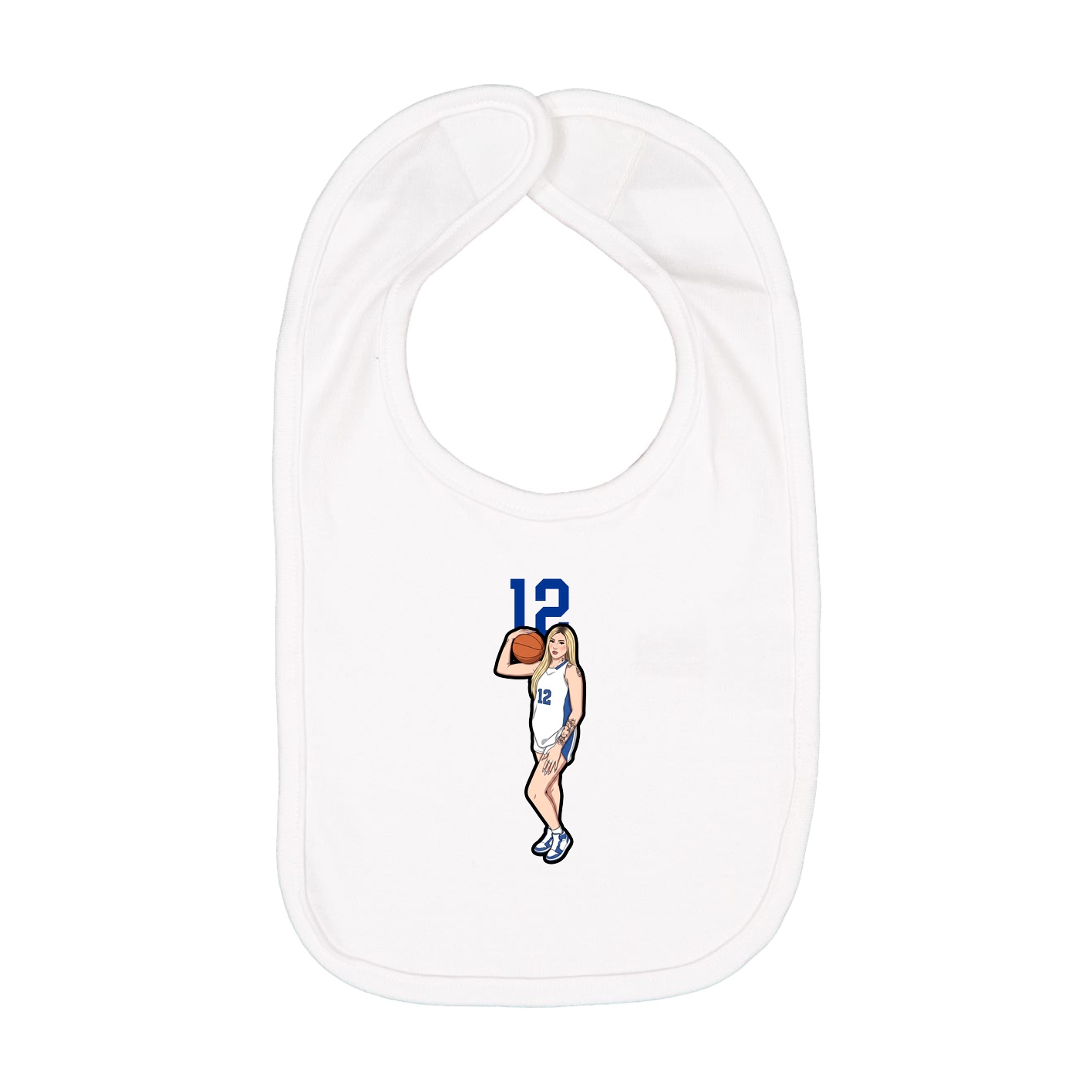 Infant Bib — Number Top in White