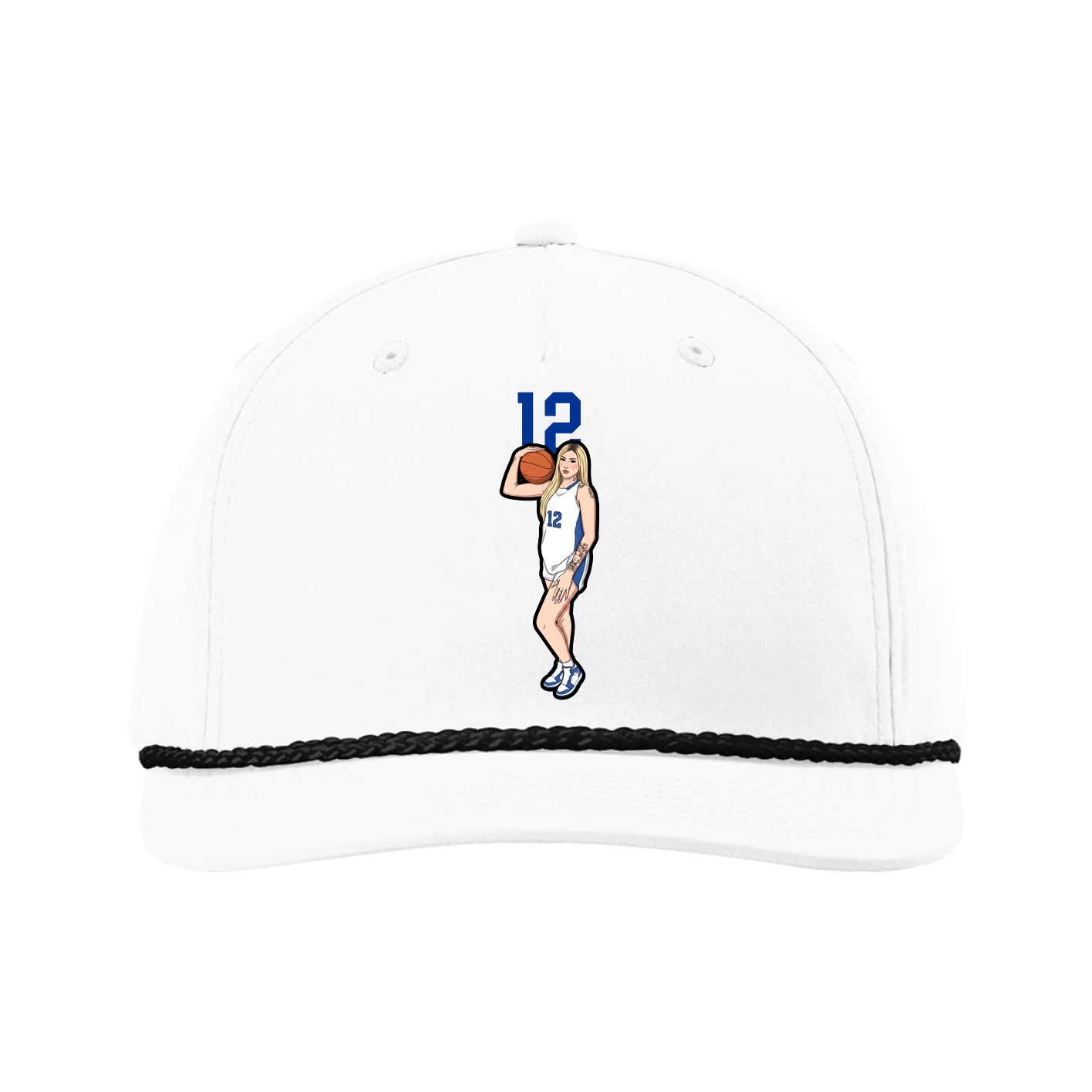 Five-Panel Classic Rope Cap — Number Top in White