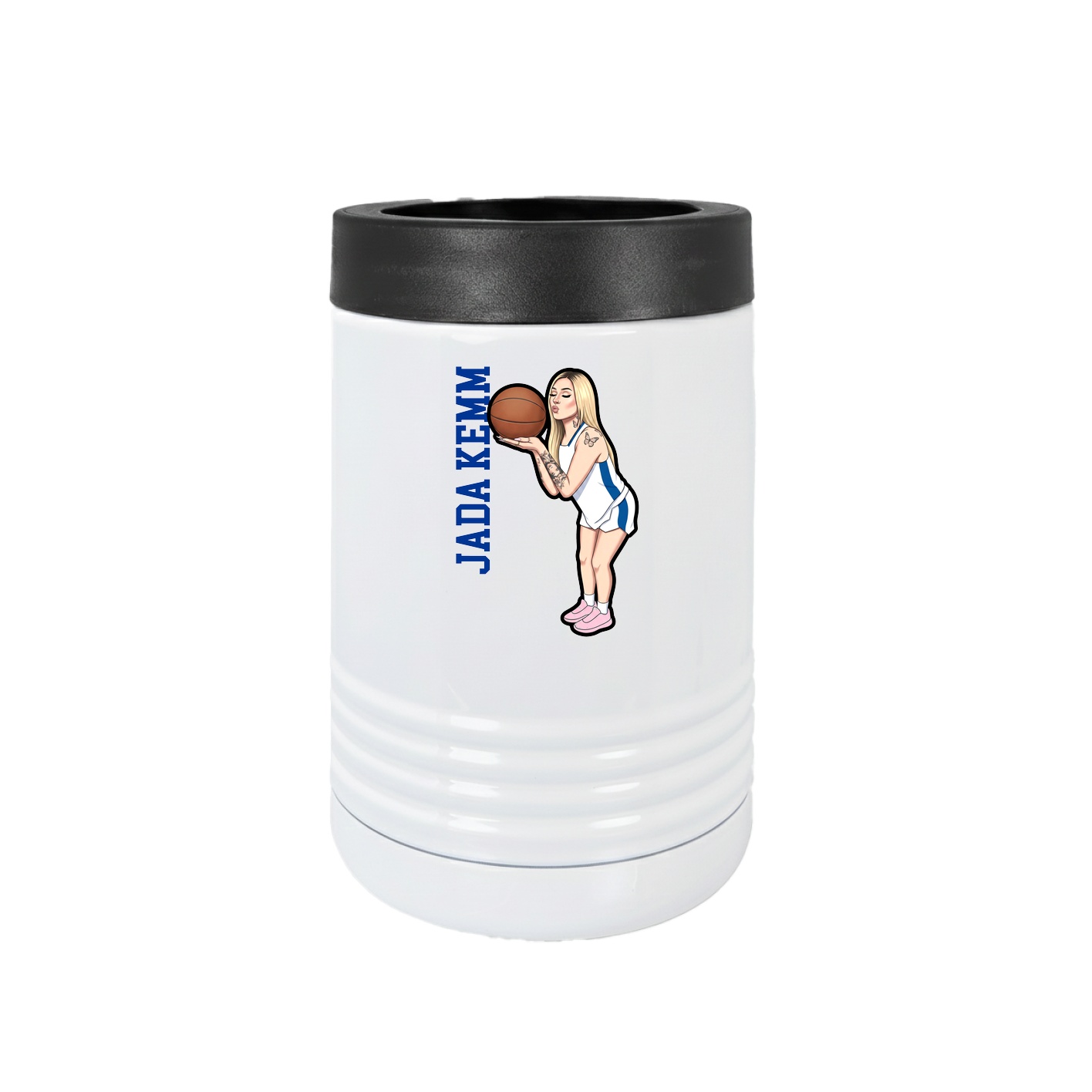 Beverage Holder — Name Vertical in White