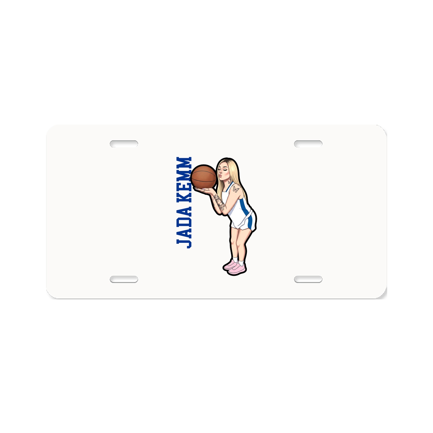 License Plate — Name Vertical in Classic