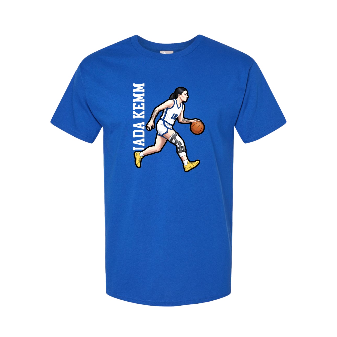 Youth Tee — Name Vertical in Royal