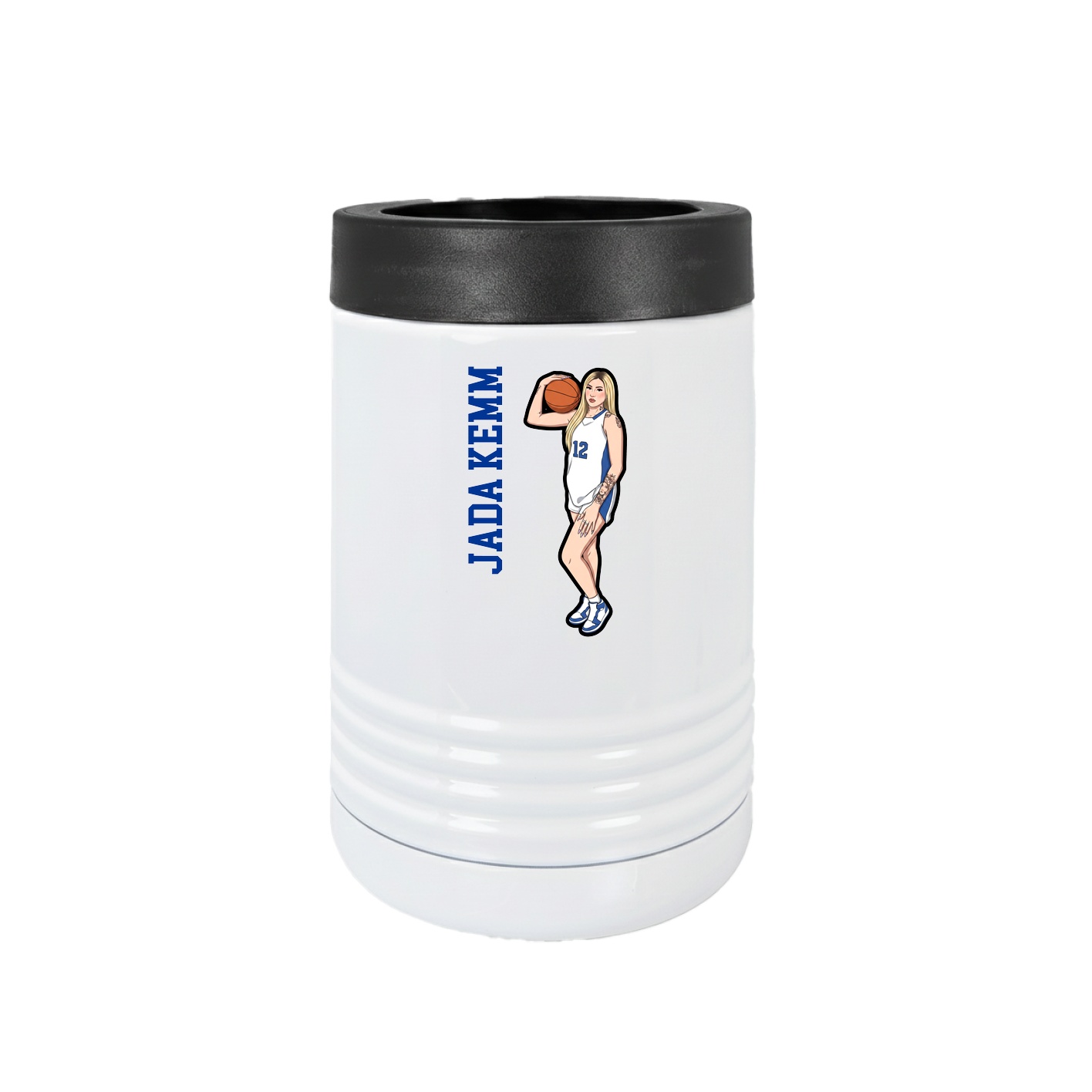 Beverage Holder — Name Vertical in White