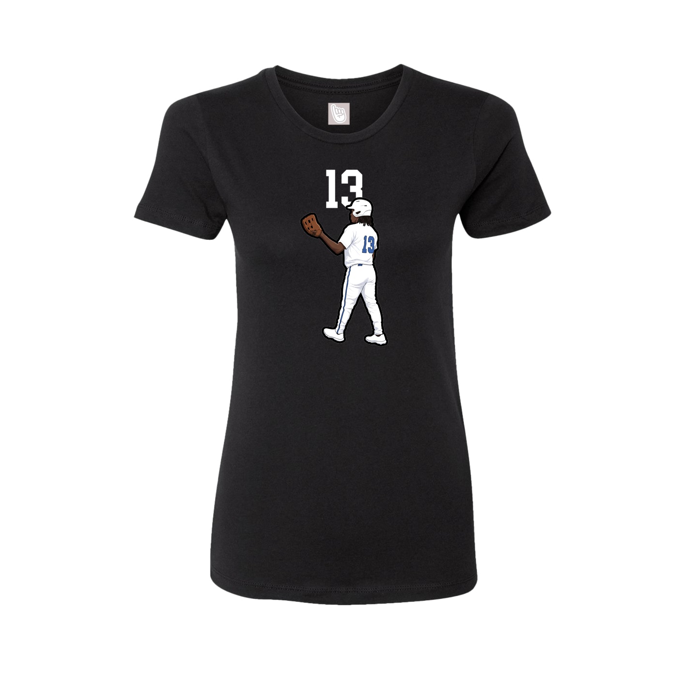 Fitted Women's Tee — Number Top in Black