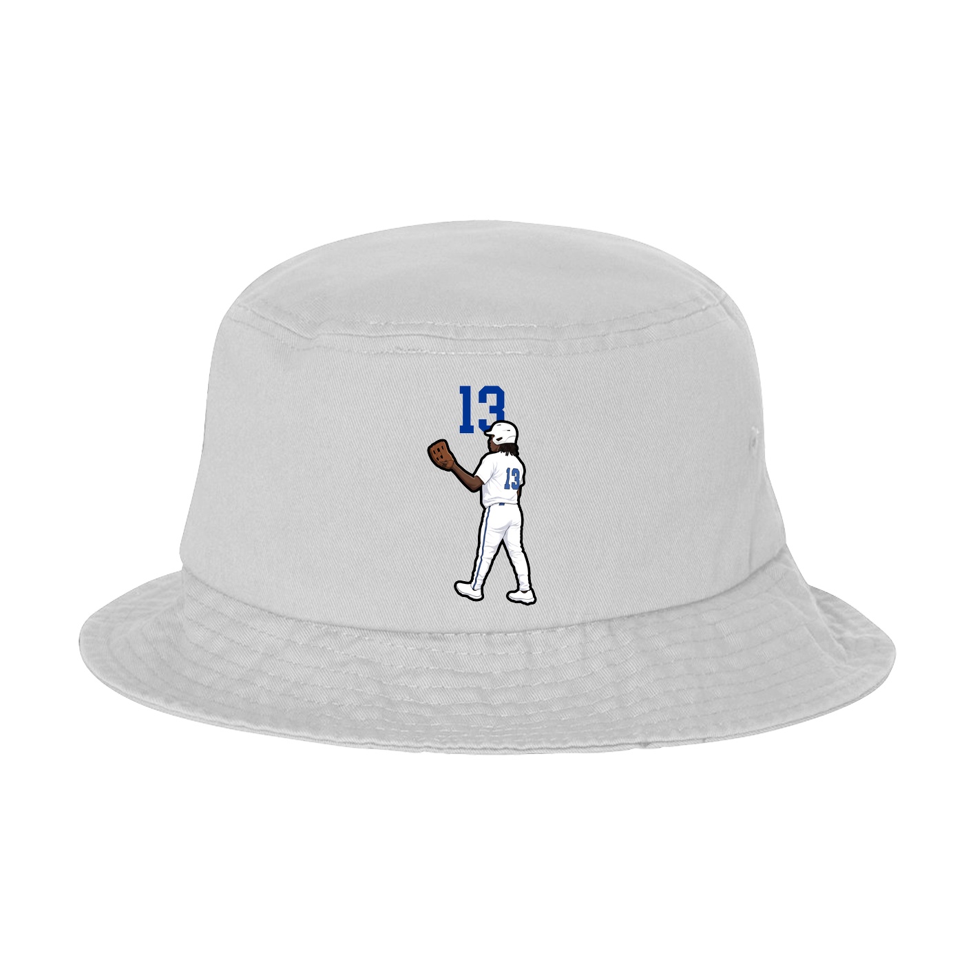 Bucket Cap — Number Top in White