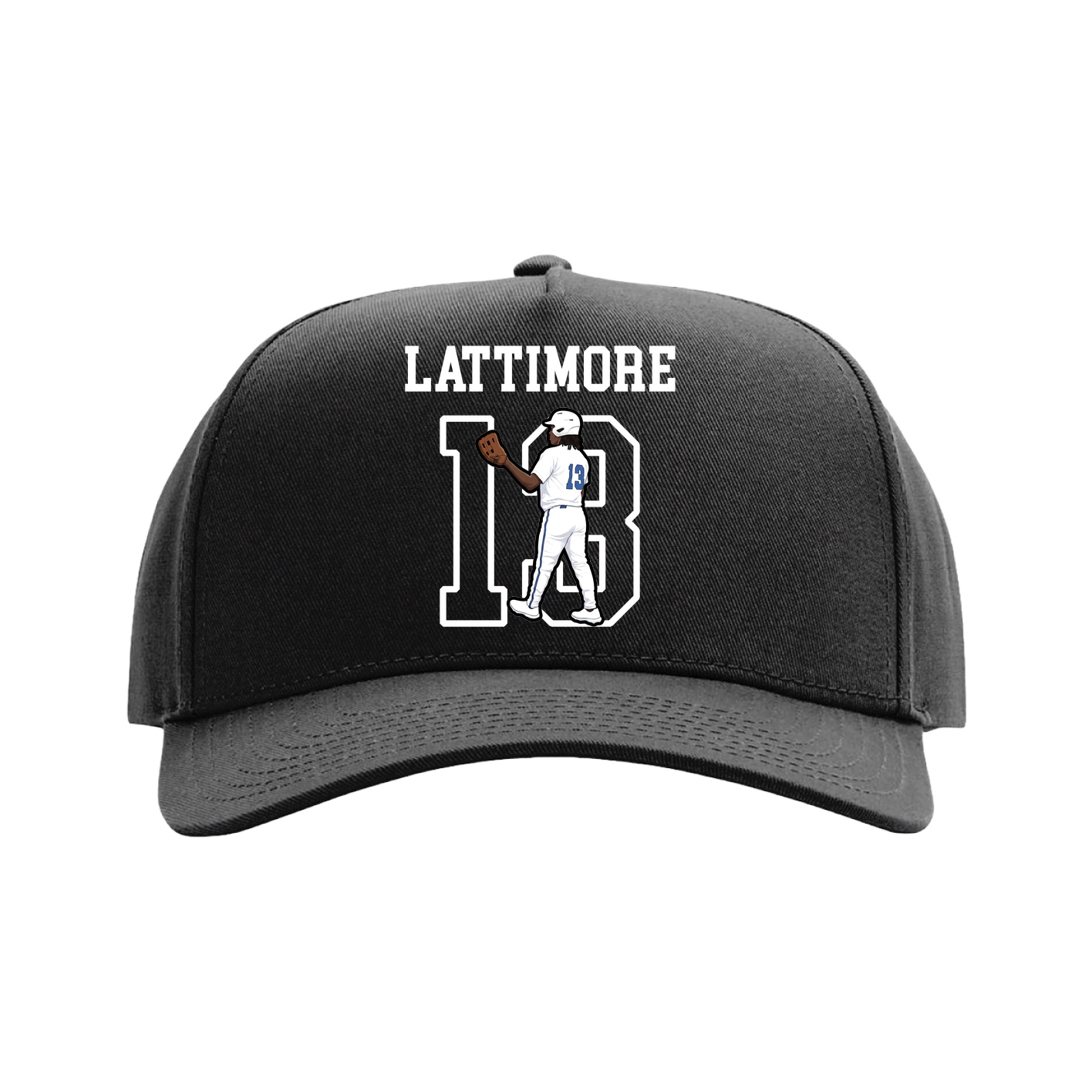 Full Fabric Five-Panel Champ Cap — Shirsey in Black