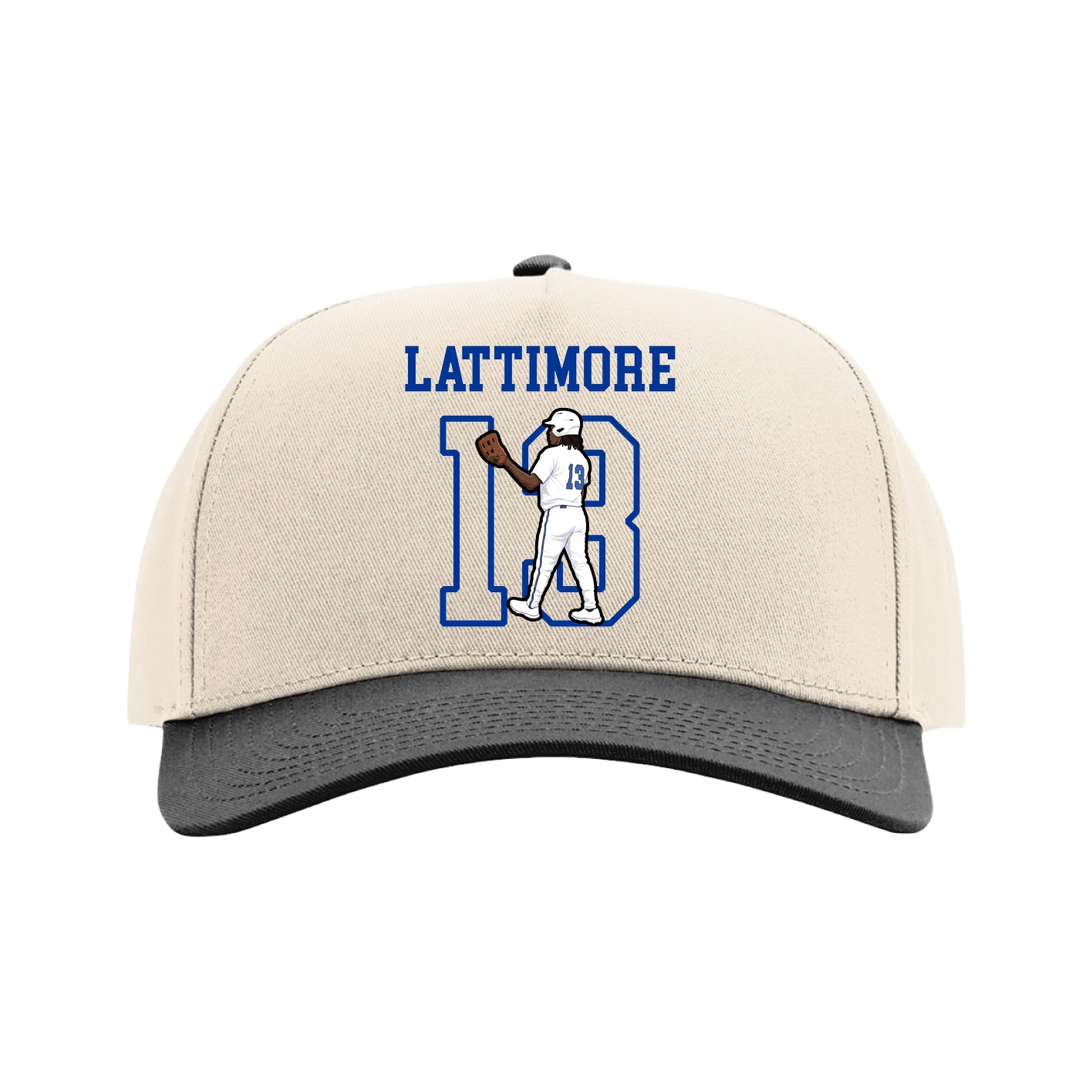 Full Fabric Five-Panel Champ Cap — Shirsey in Cream/Black