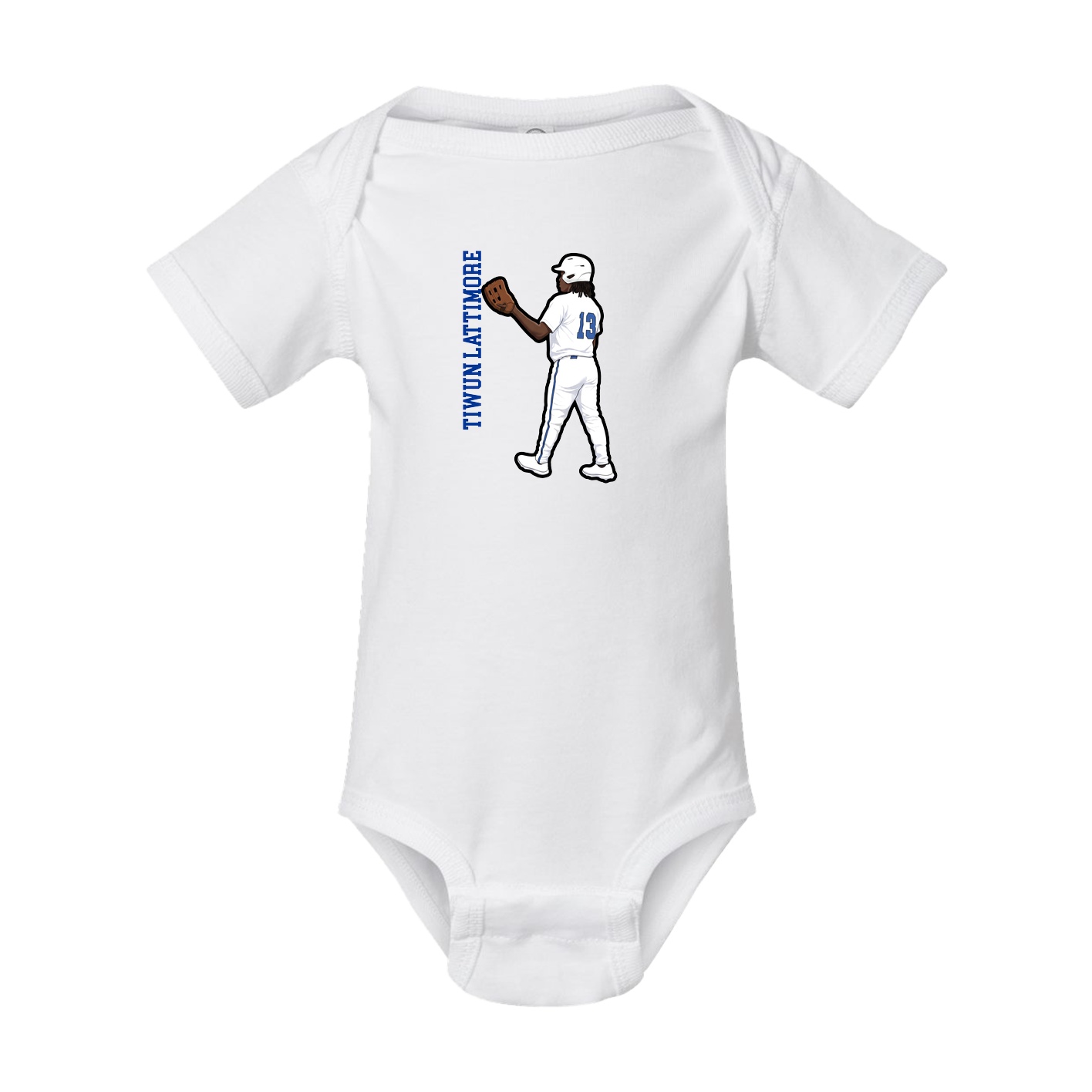 Baby Onesie — Name Vertical in White