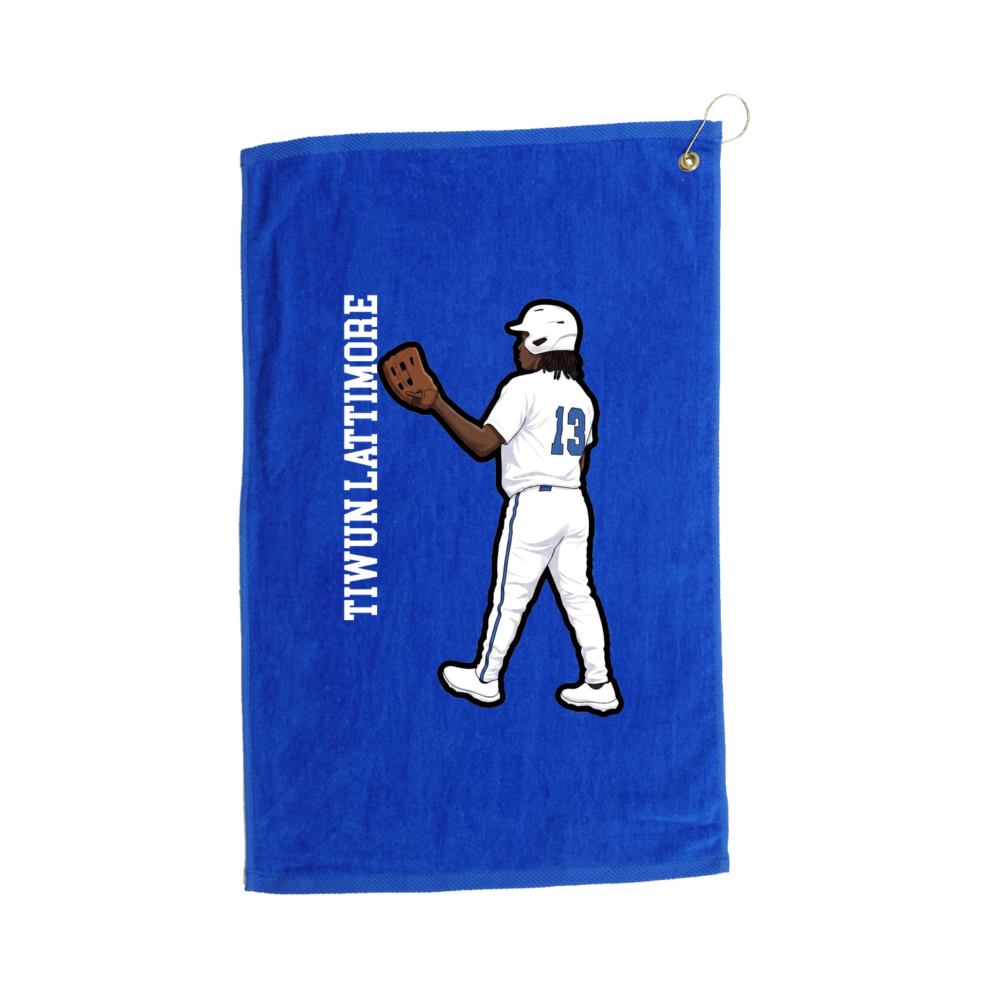 Golf Towel — Name Vertical in Royal
