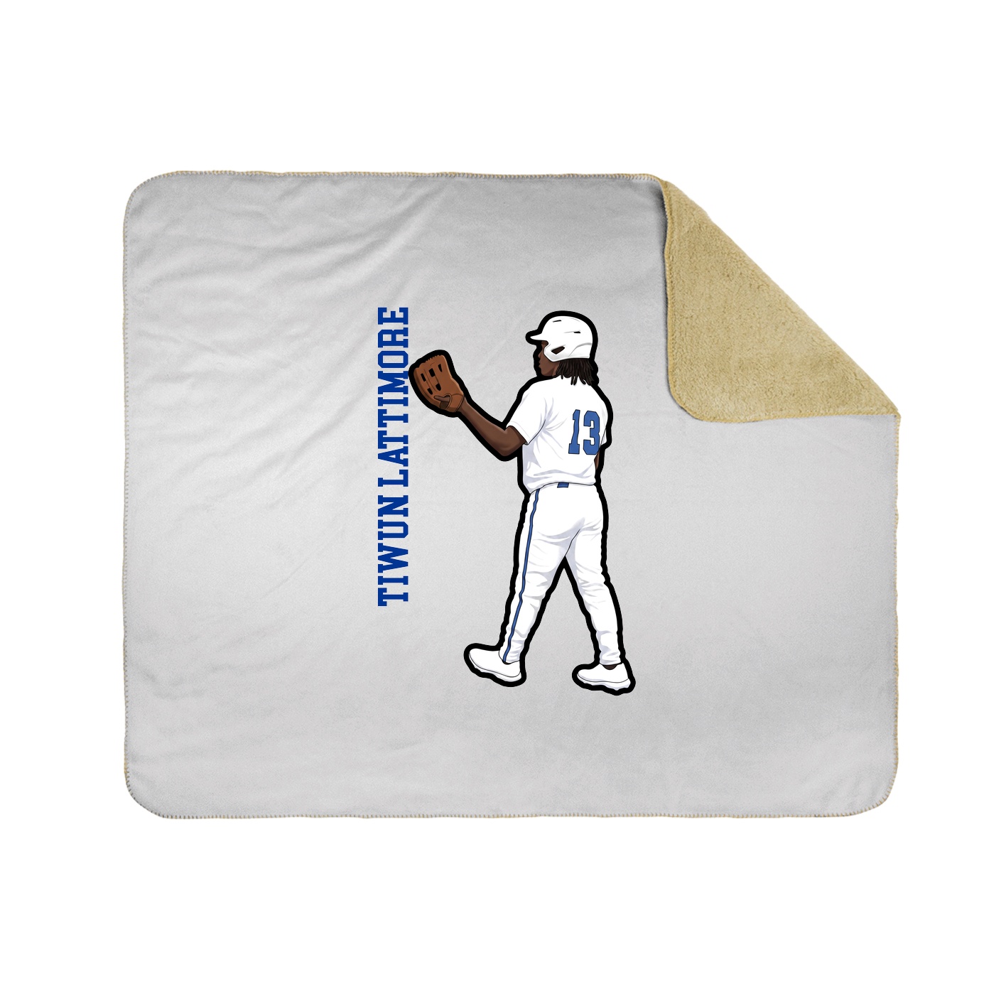 Throw Blanket — Name Vertical in White