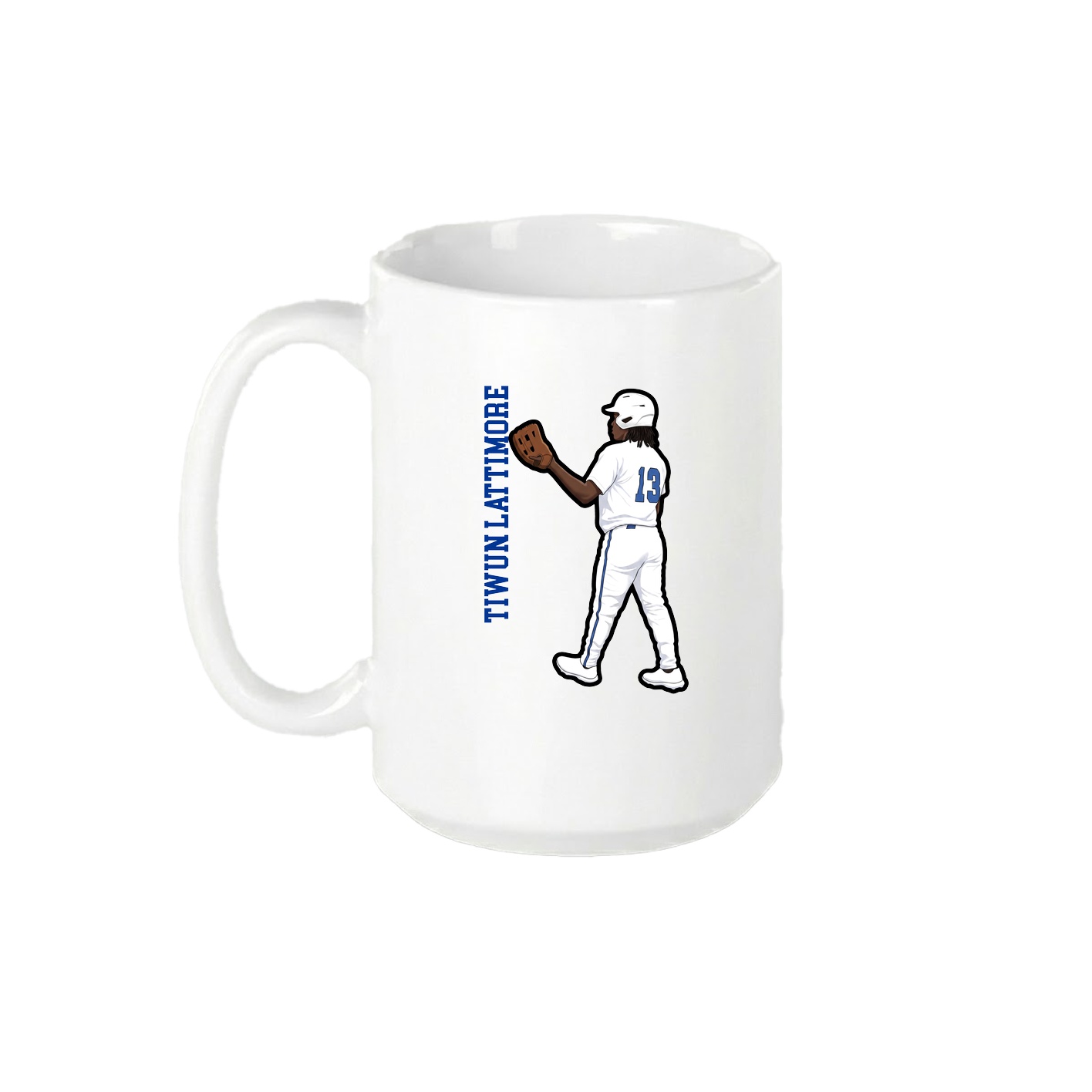15oz Coffee Mug — Name Vertical in White