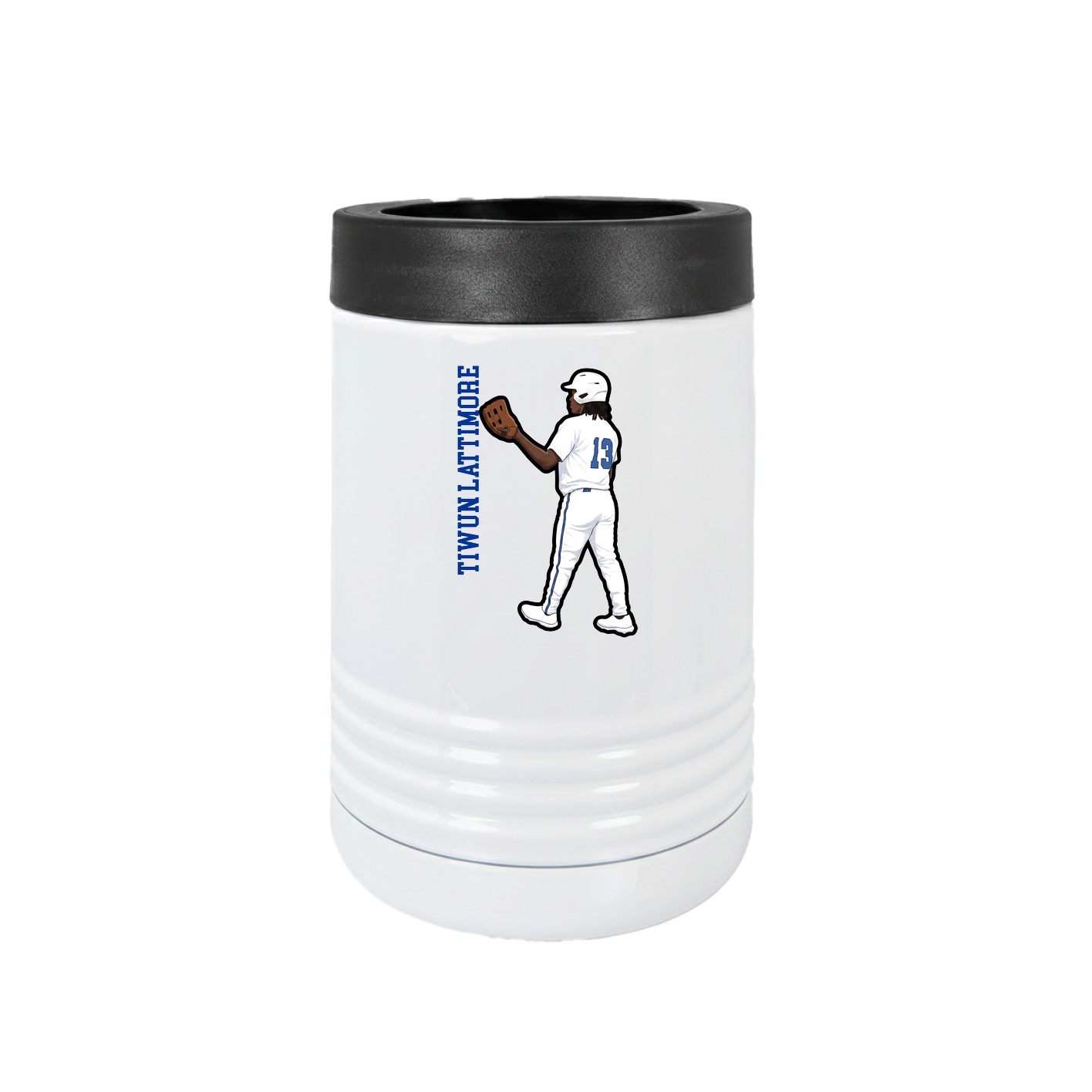 Beverage Holder — Name Vertical in White