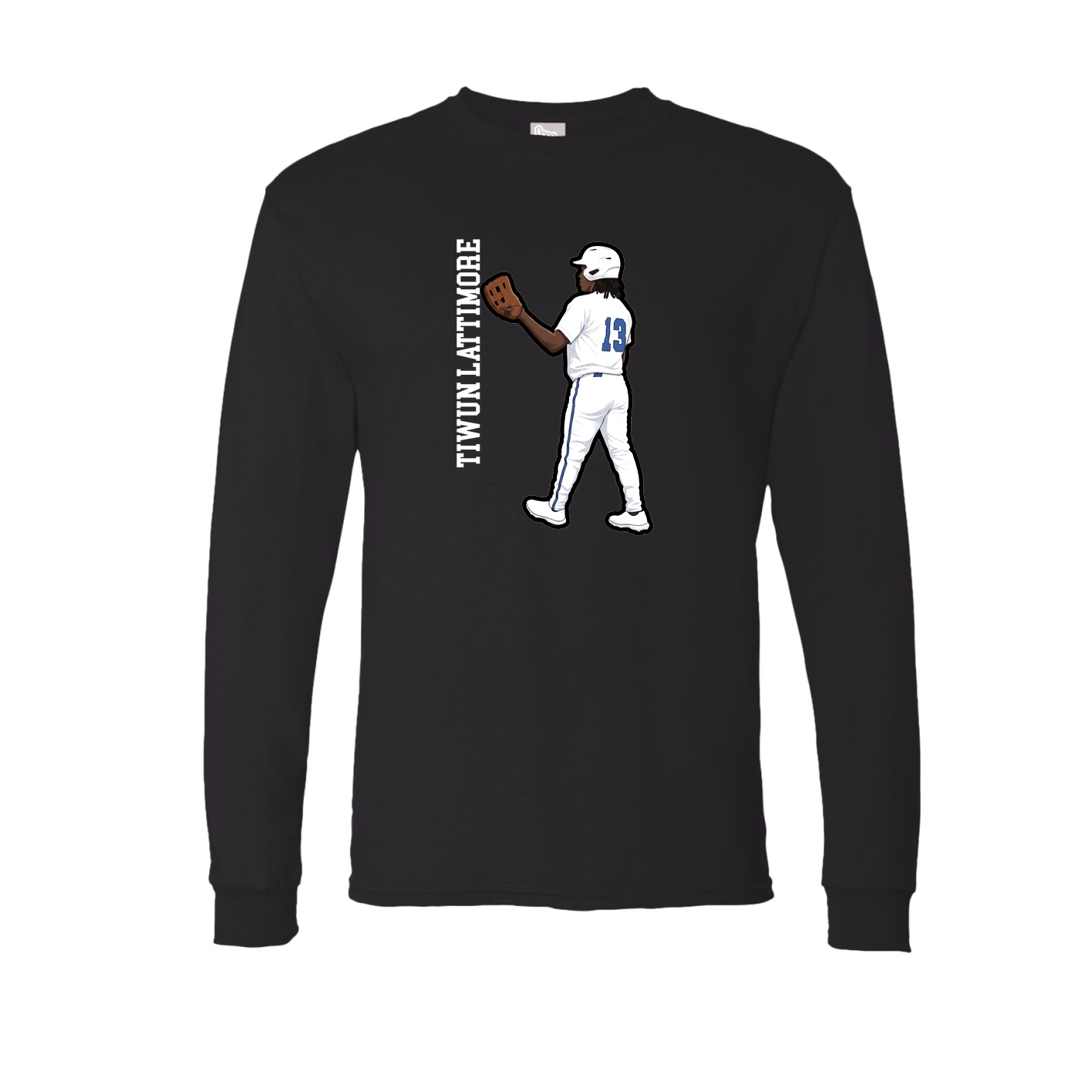 Long Sleeve Tee — Name Vertical in Black