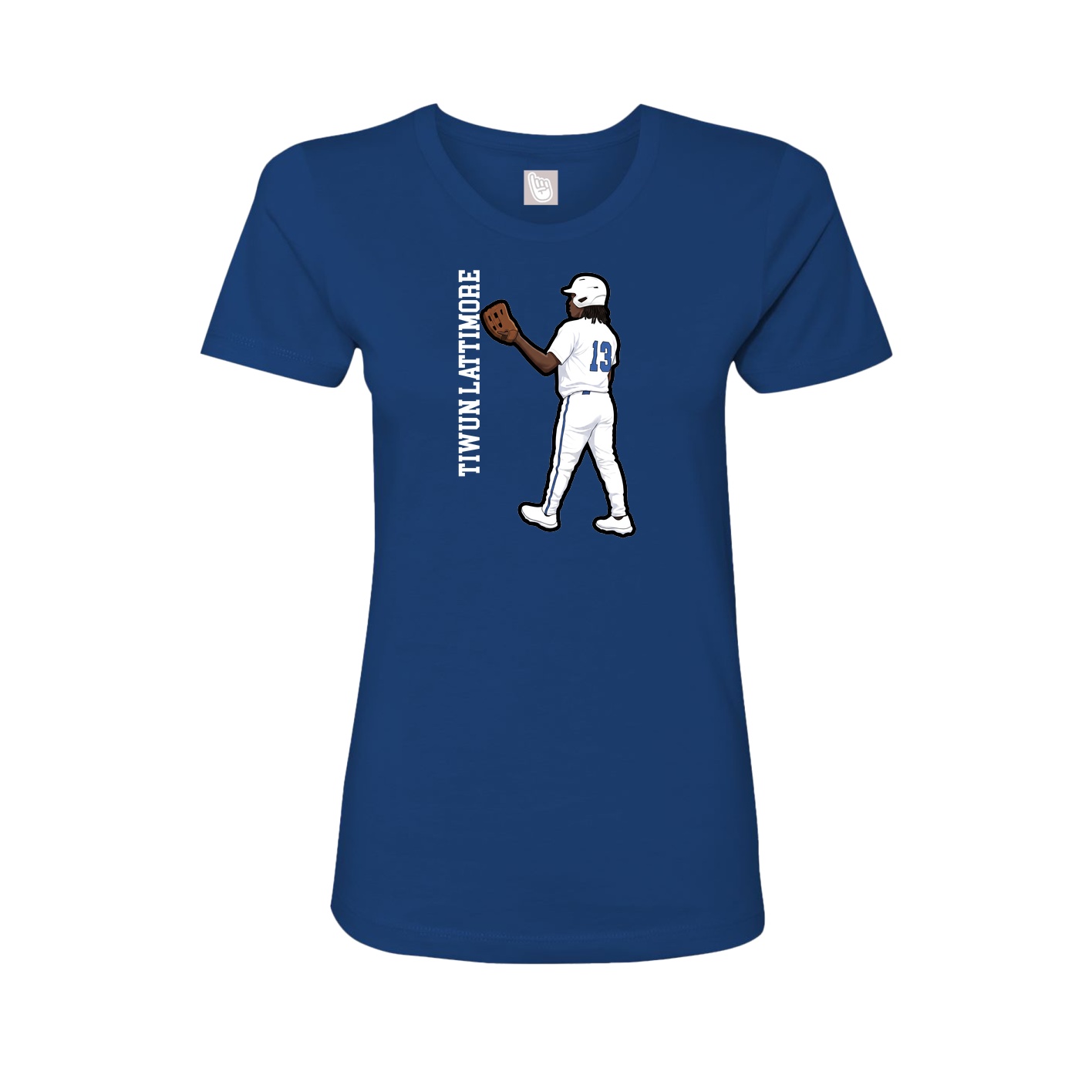 Womens Tee — Name Vertical in Royal