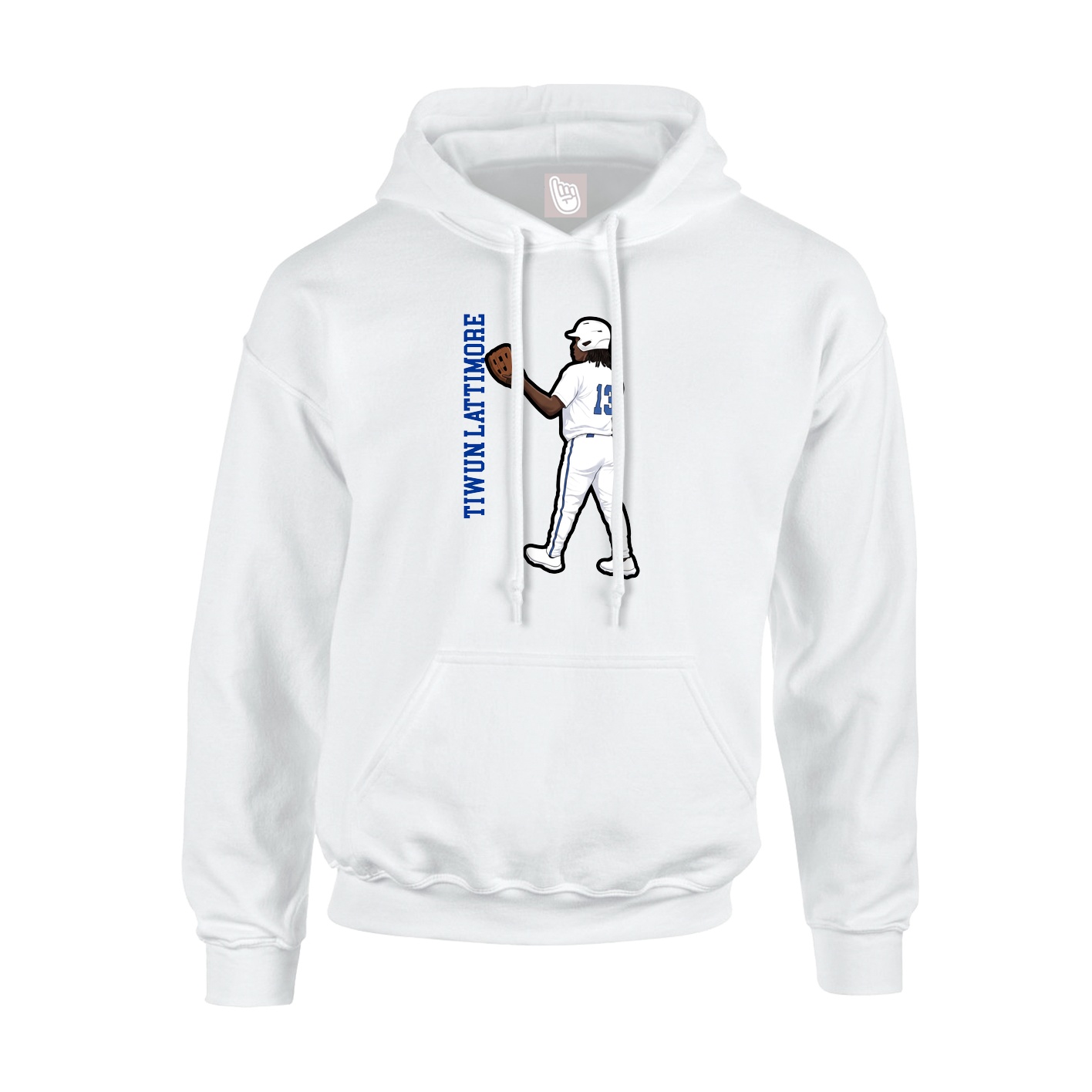 Youth Hoodie — Name Vertical in White