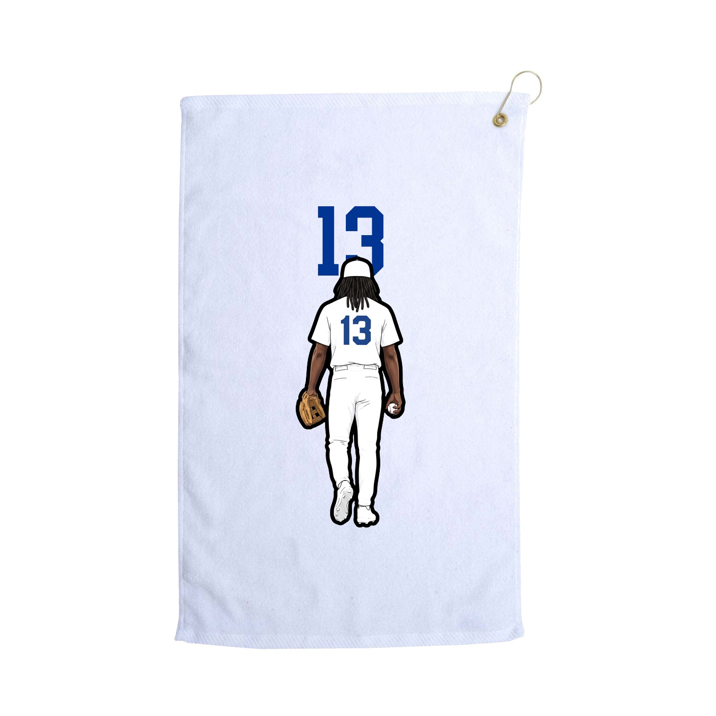 Golf Towel — Number Top in White