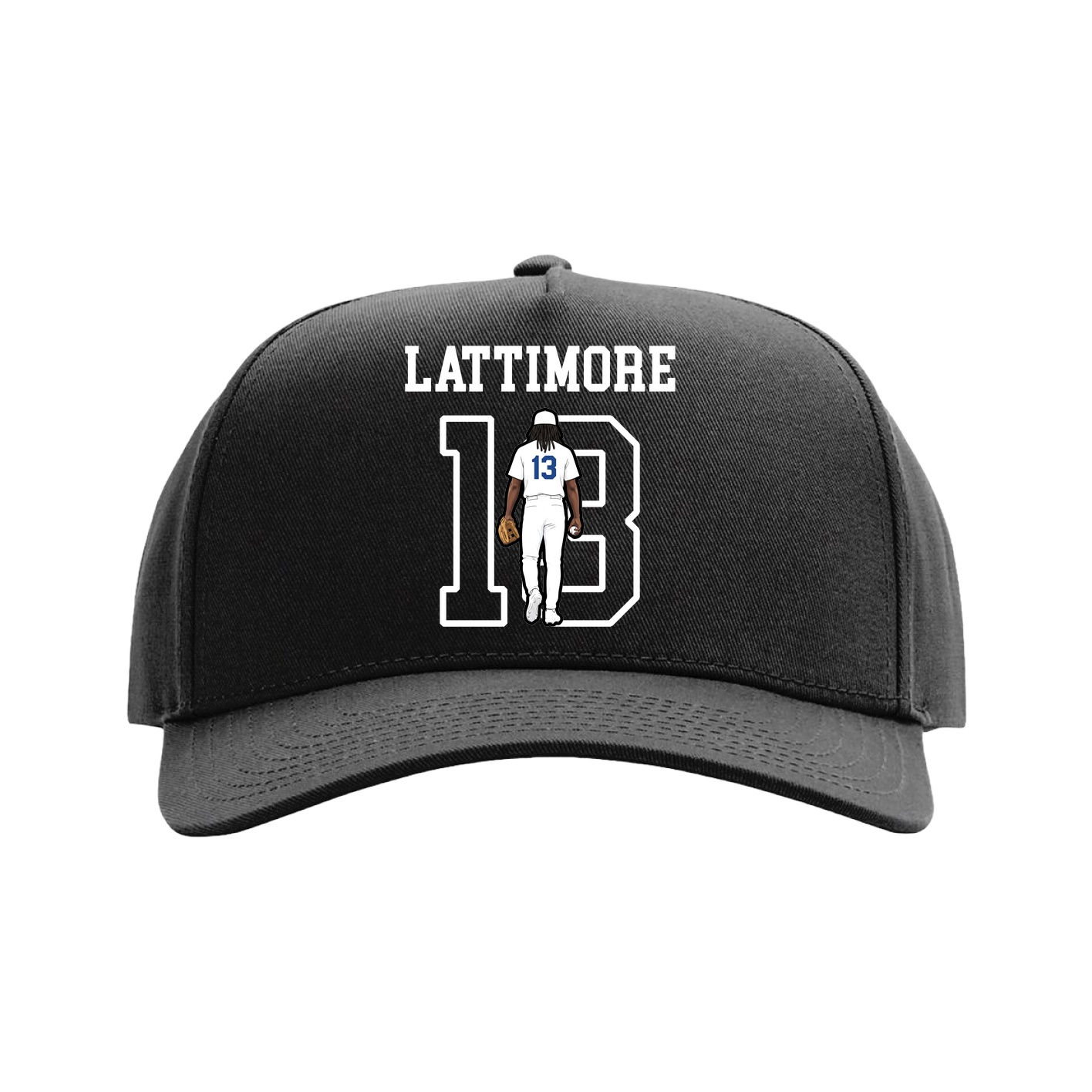 Full Fabric Five-Panel Champ Cap — Shirsey in Black
