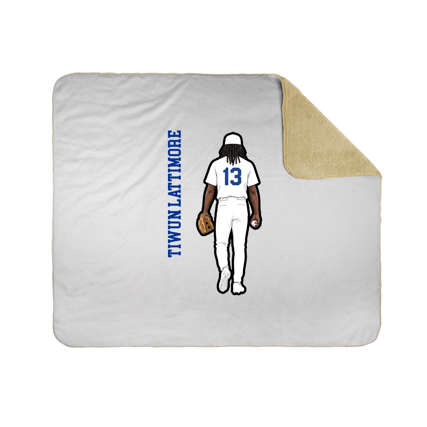 Throw Blanket — Name Vertical in White
