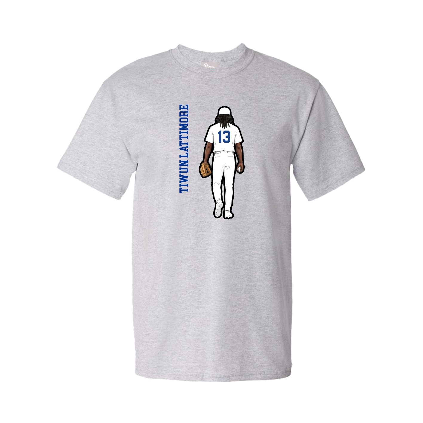 Tee — Name Vertical in Grey