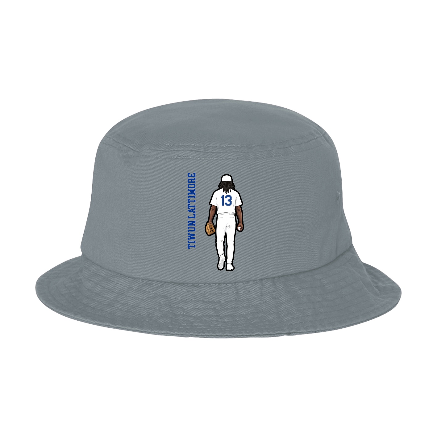 Bucket Cap — Name Vertical in Grey