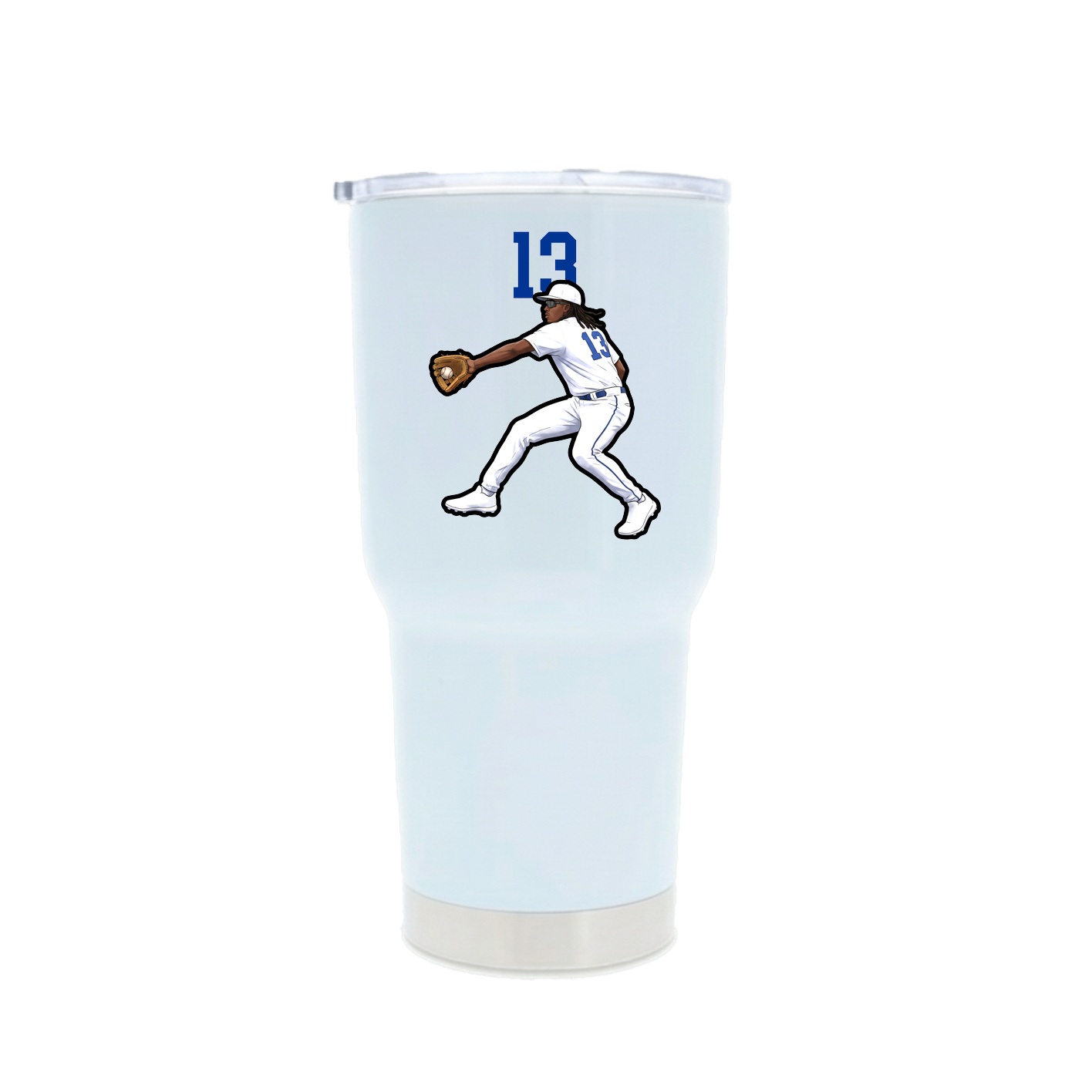 30oz Stainless Steel Tumbler — Number Top in White