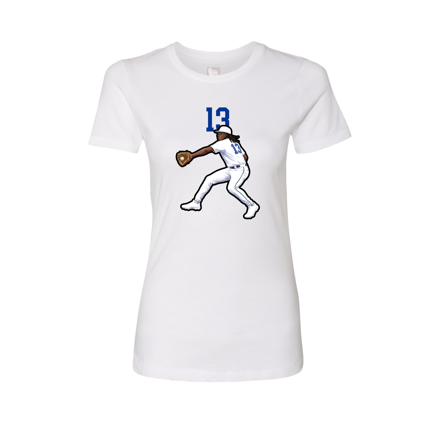 Fitted Women's Tee — Number Top in White