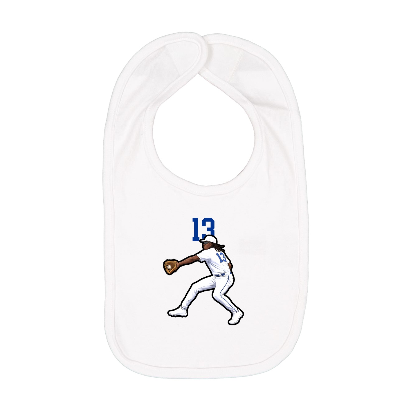 Infant Bib — Number Top in White