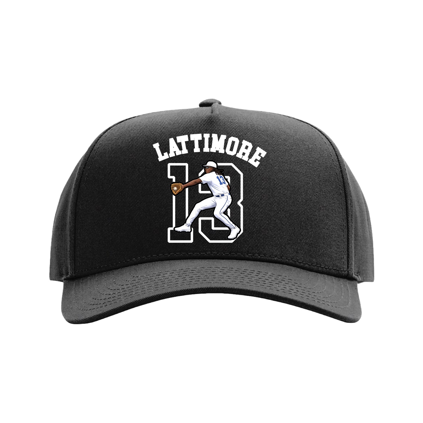 Full Fabric Five-Panel Champ Cap — Shirsey Arch in Black