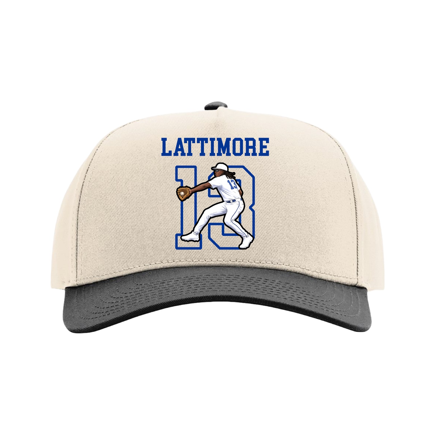 Full Fabric Five-Panel Champ Cap — Shirsey in Cream/Black