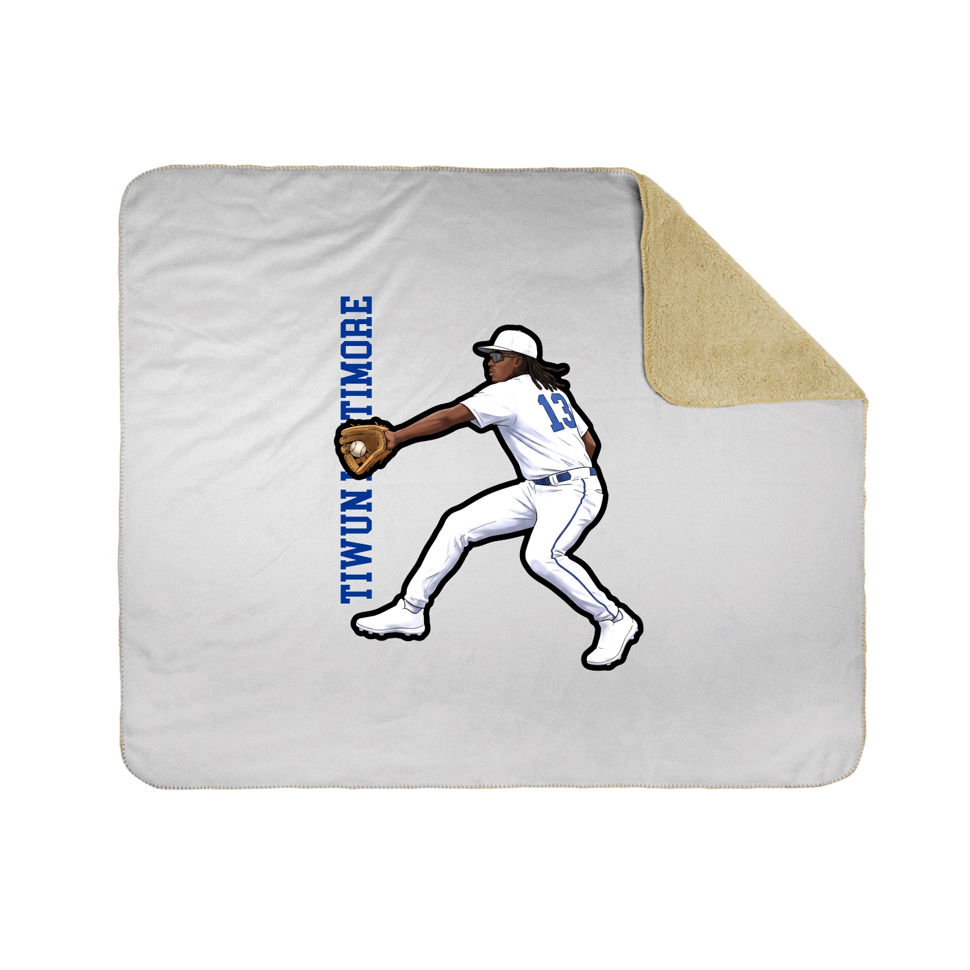 Throw Blanket — Name Vertical in White