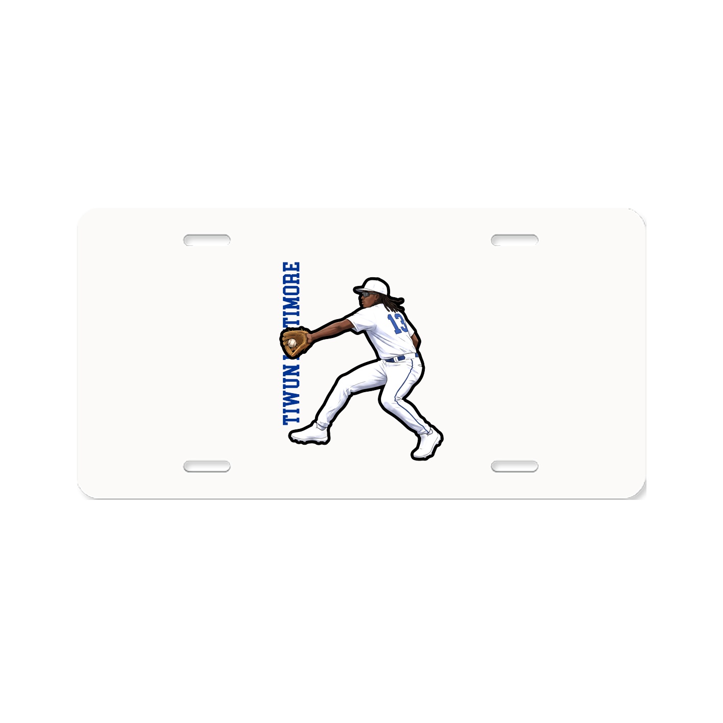 License Plate — Name Vertical in Classic