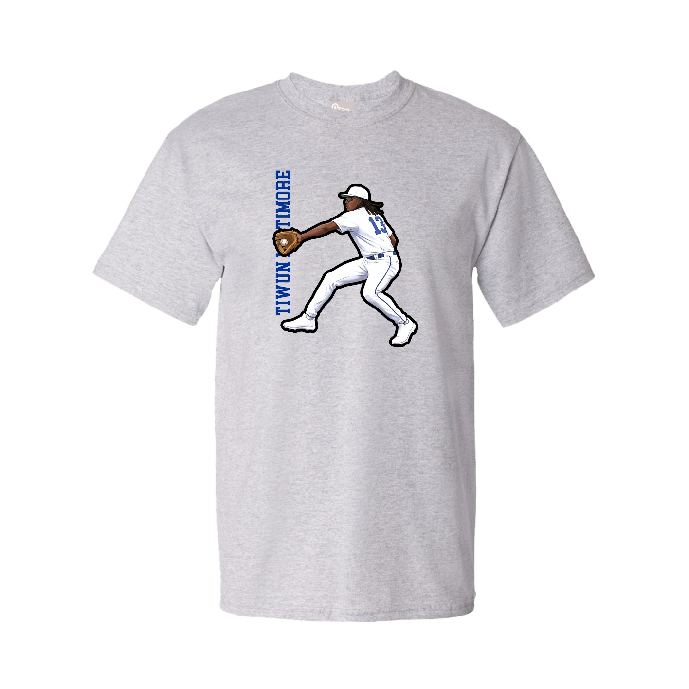 Tee — Name Vertical in Grey