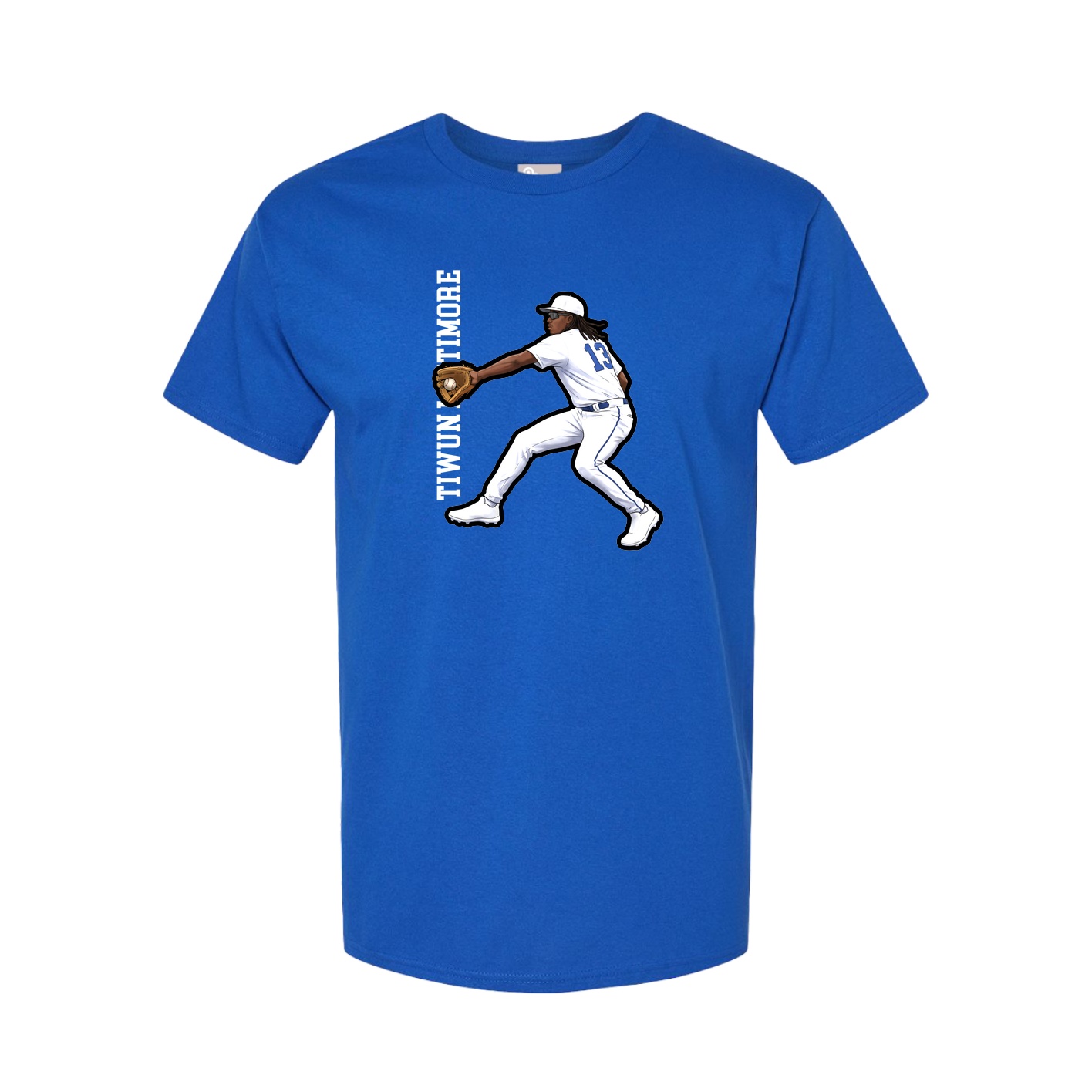 Youth Tee — Name Vertical in Royal