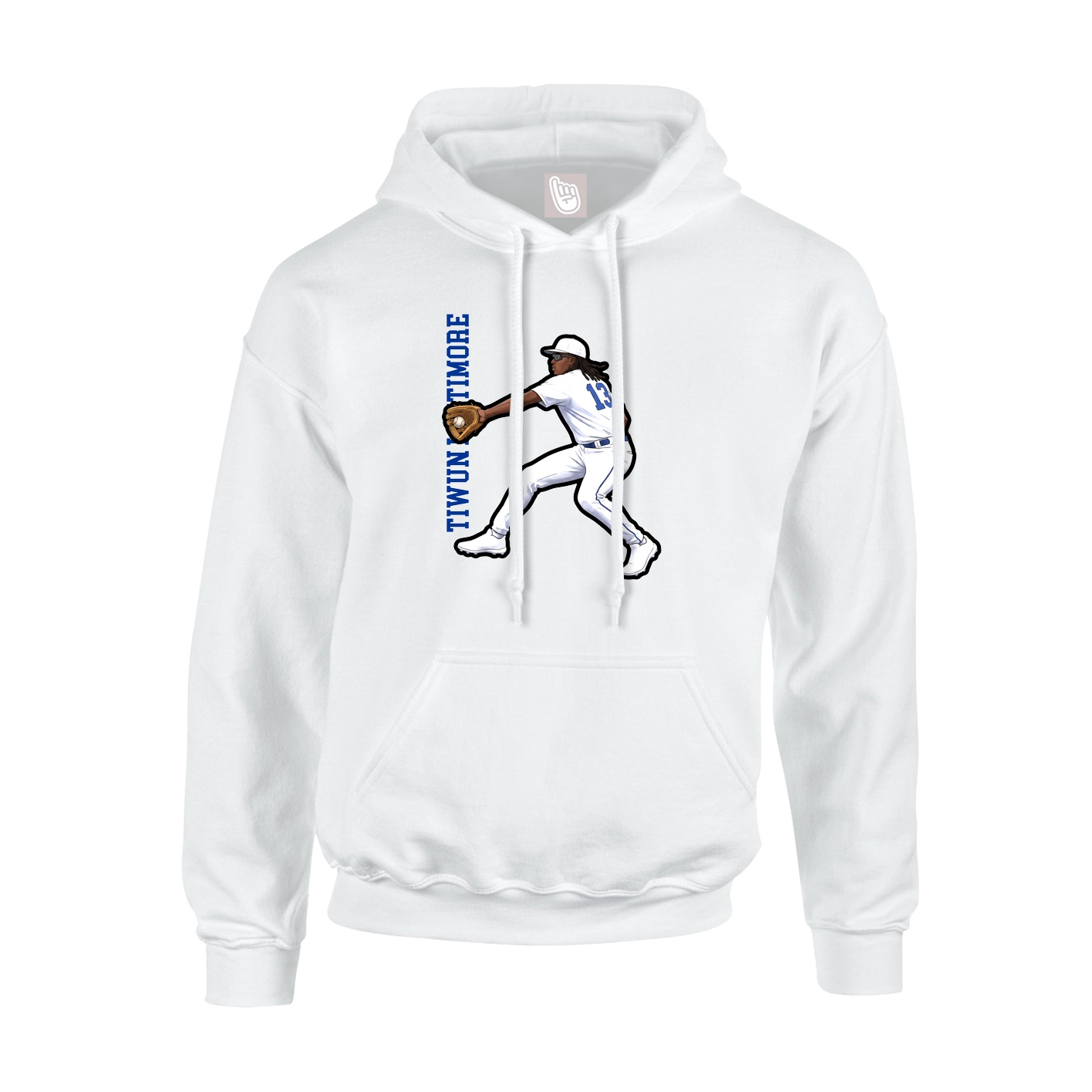 Youth Hoodie — Name Vertical in White