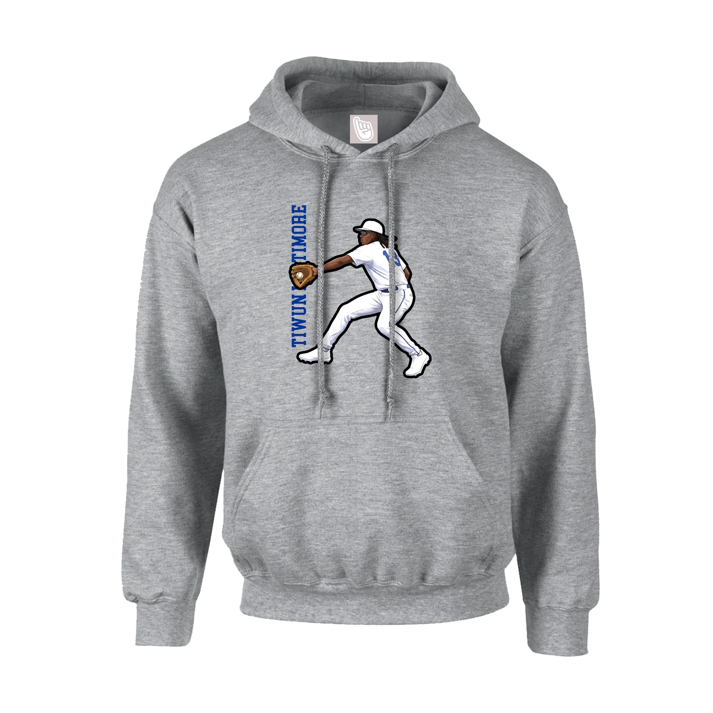 Youth Hoodie — Name Vertical in Grey