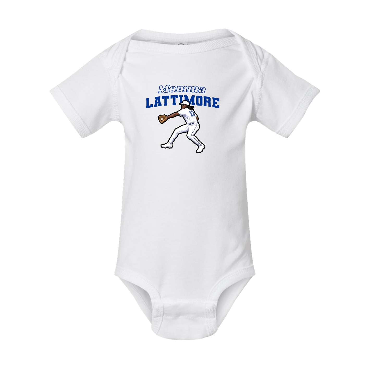 Baby Onesie — Mothers Day Block in White