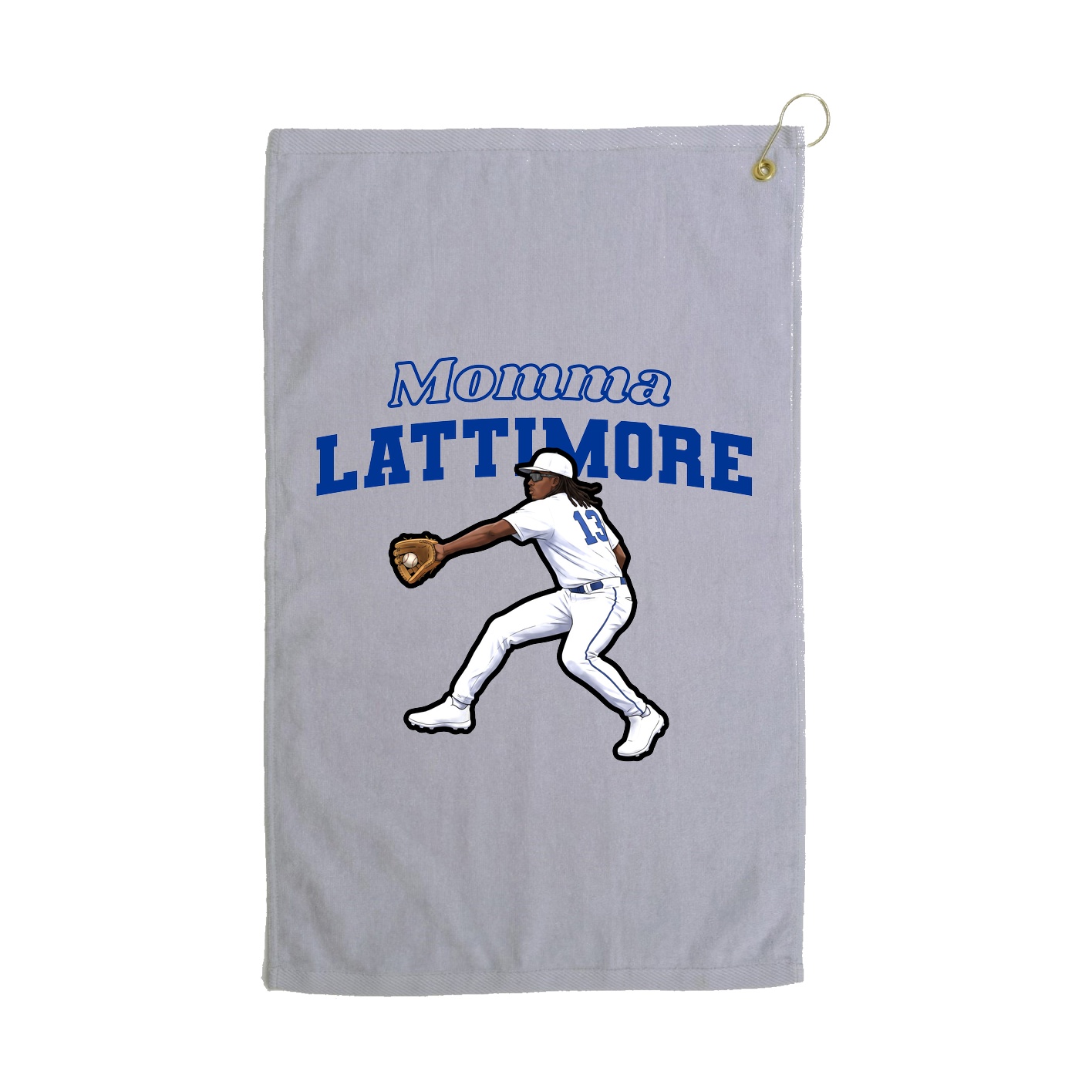 Golf Towel — Mothers Day Block in Grey
