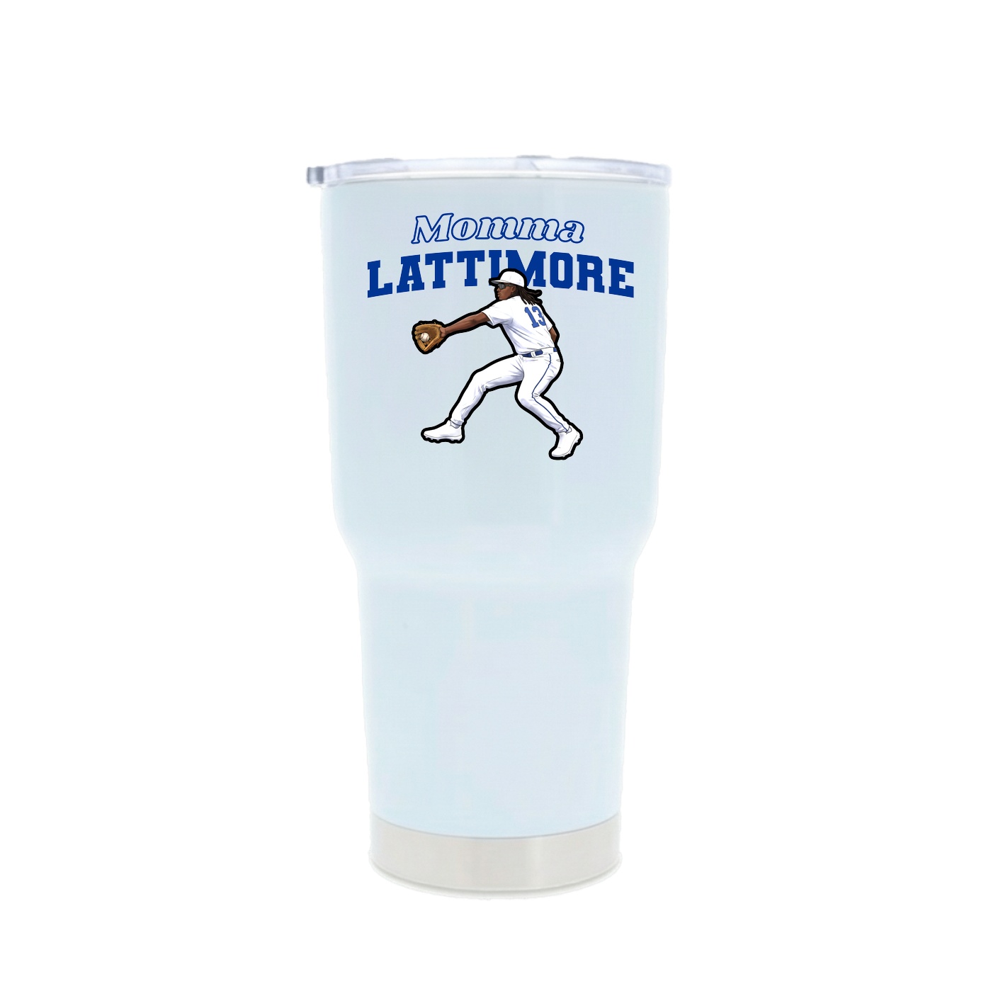 30oz Stainless Steel Tumbler — Mothers Day Block in White