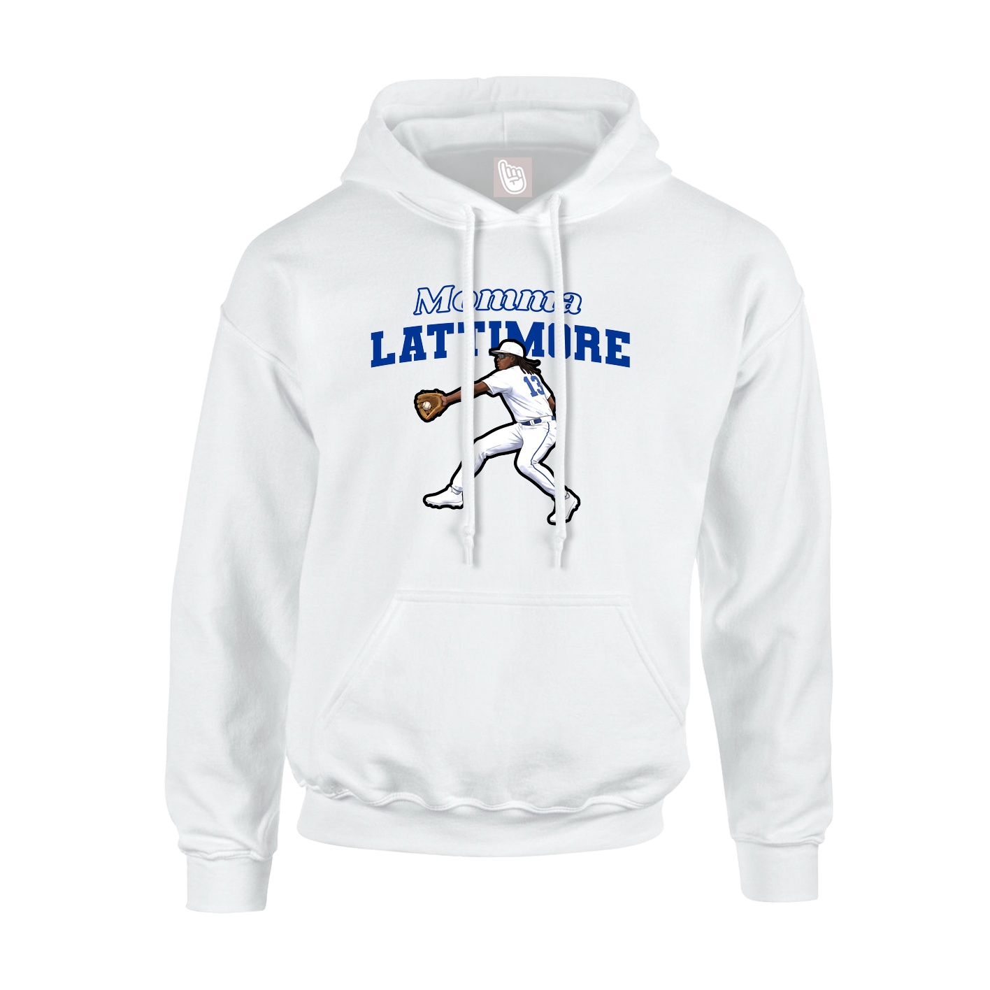 Youth Hoodie — Mothers Day Block in White