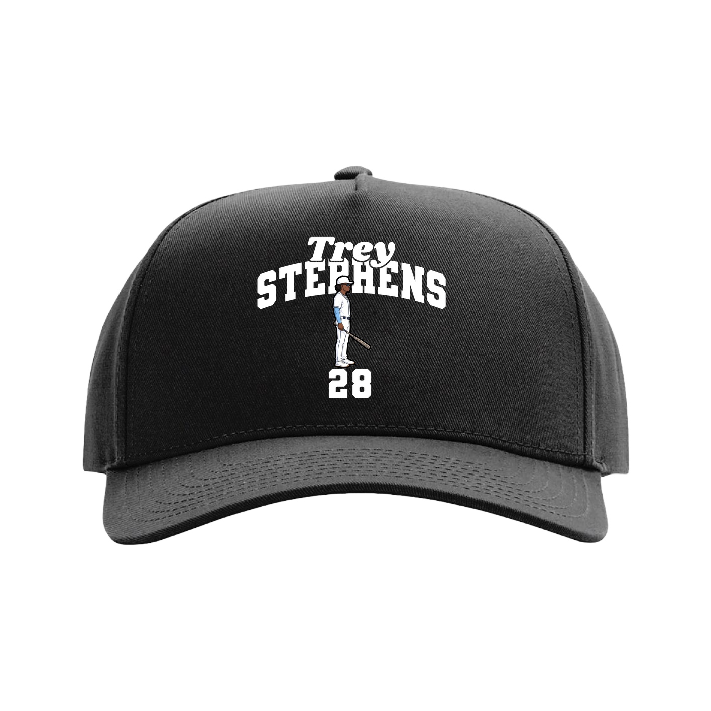 Full Fabric Five-Panel Champ Cap — Signature Arch in Black