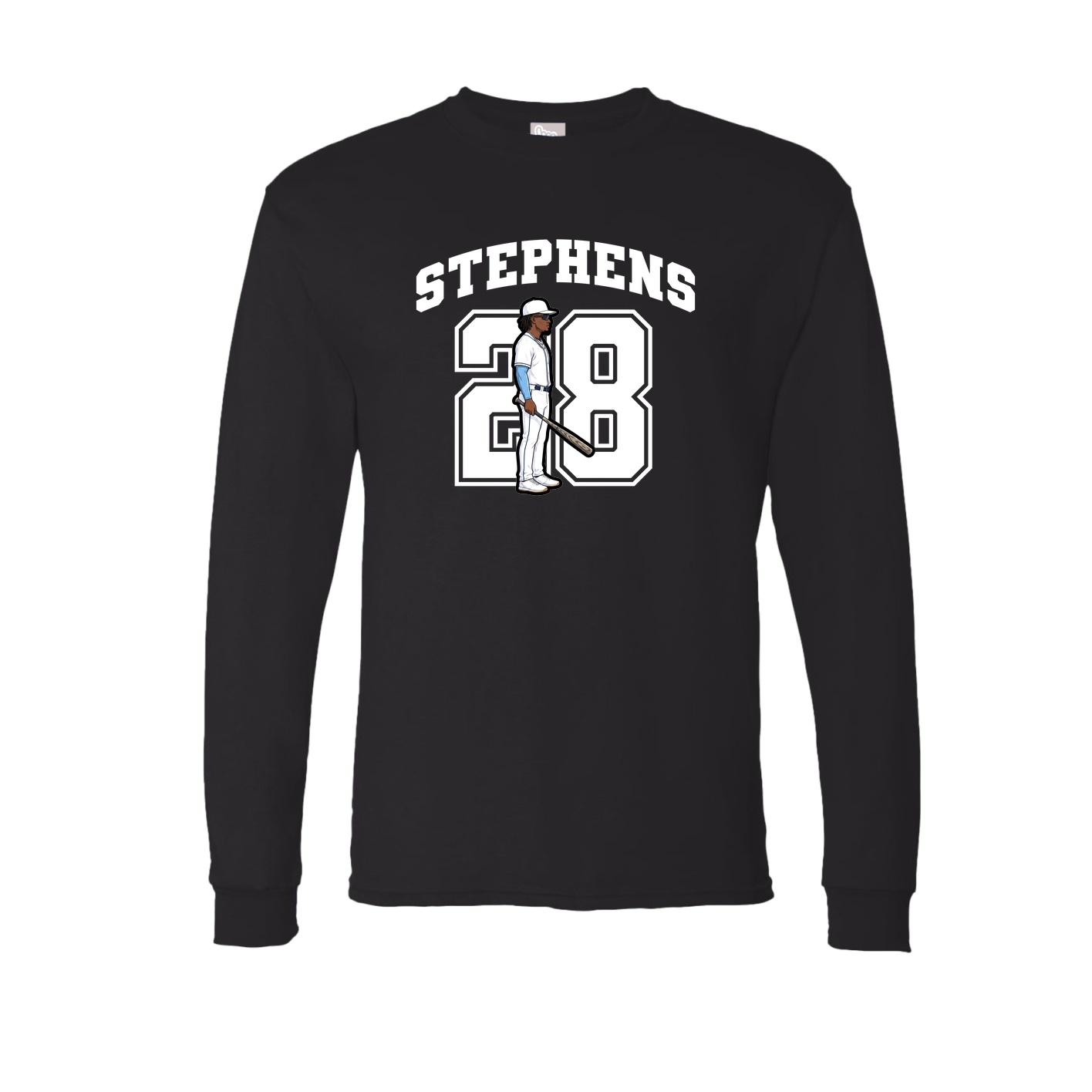 Long Sleeve Tee — Number in Black