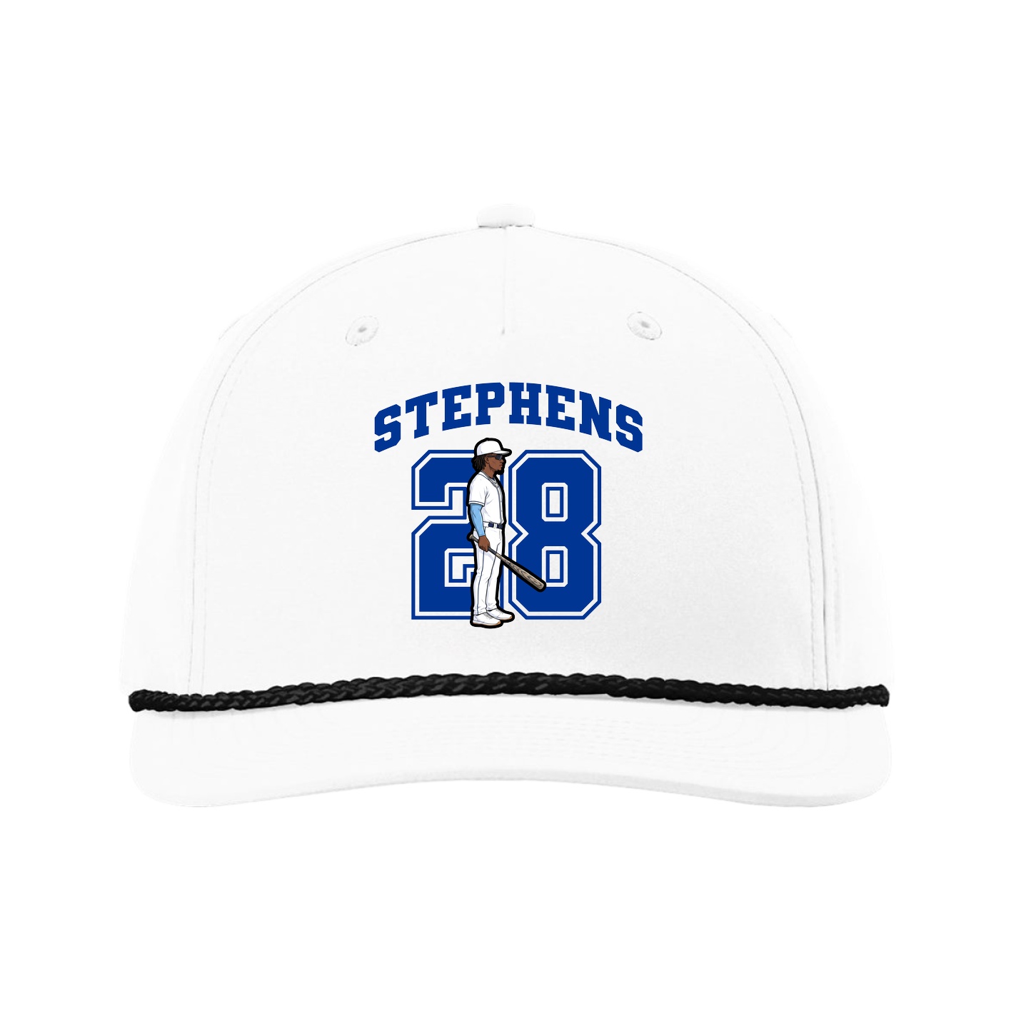 Five-Panel Classic Rope Cap — Number in White