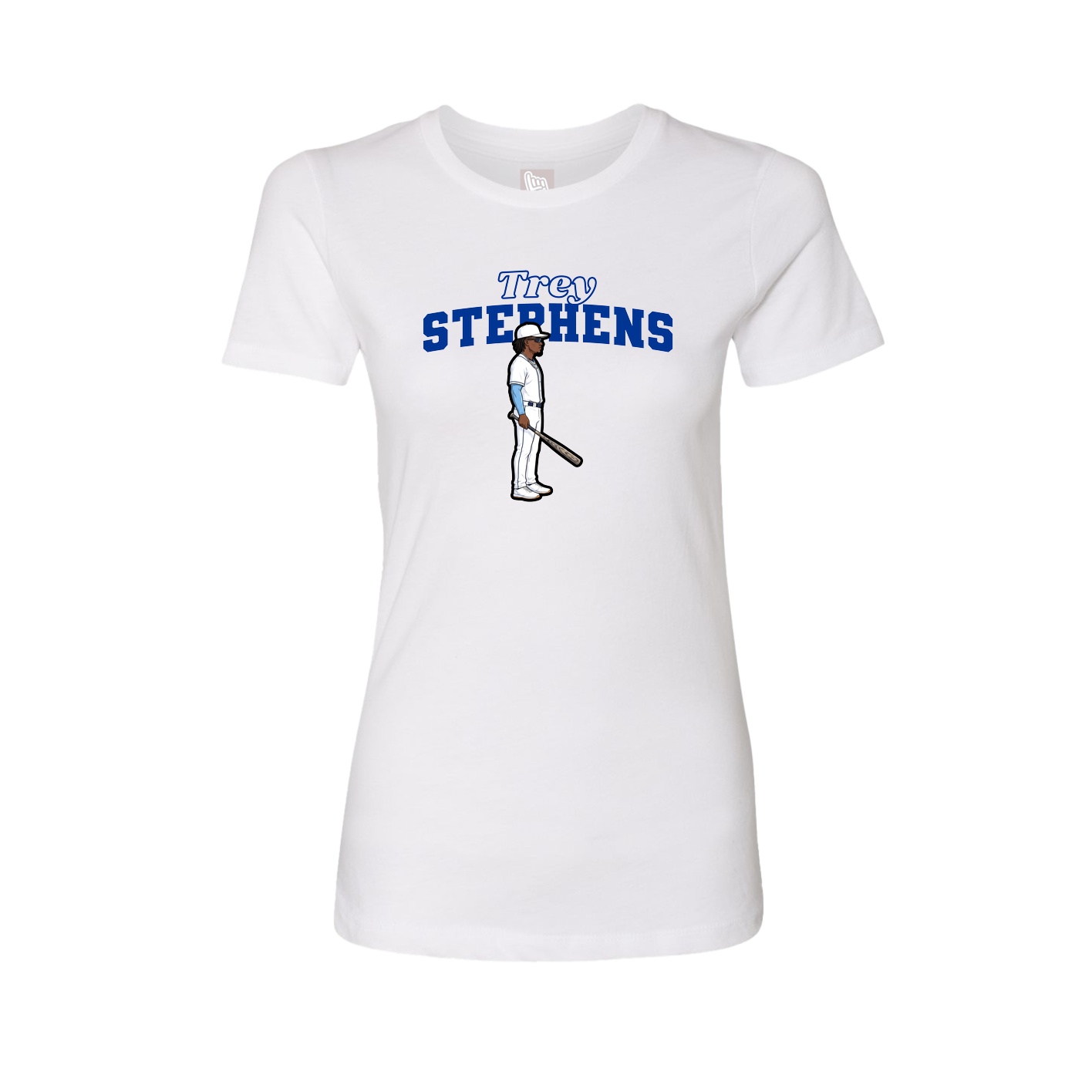 Fitted Women's Tee — Name Arch in White