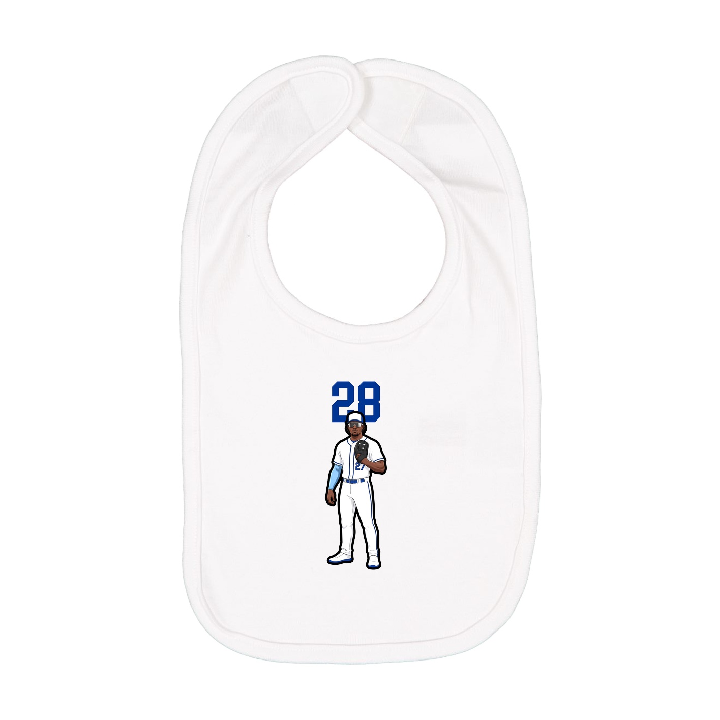 Infant Bib — Number Top in White