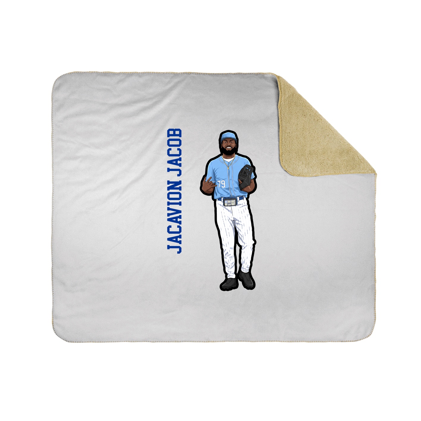 Throw Blanket — Name Vertical in White