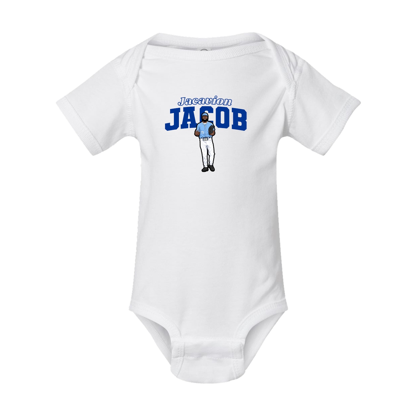 Baby Onesie — Name Arch in White