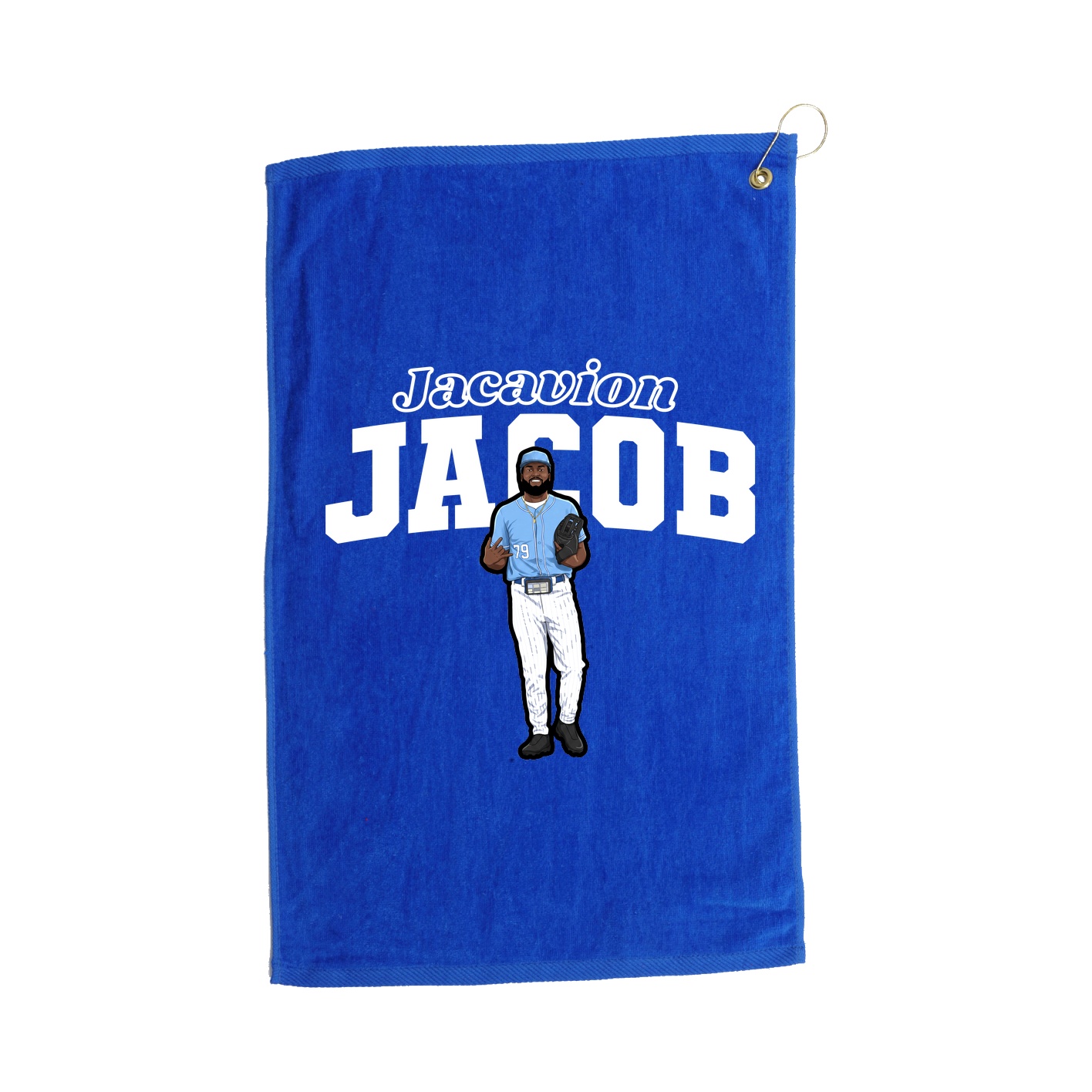 Golf Towel — Name Arch in Royal