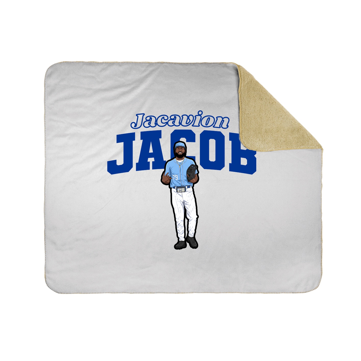 Throw Blanket — Name Arch in White