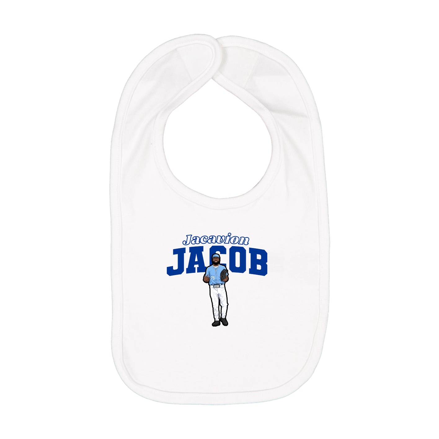 Infant Bib — Name Arch in White