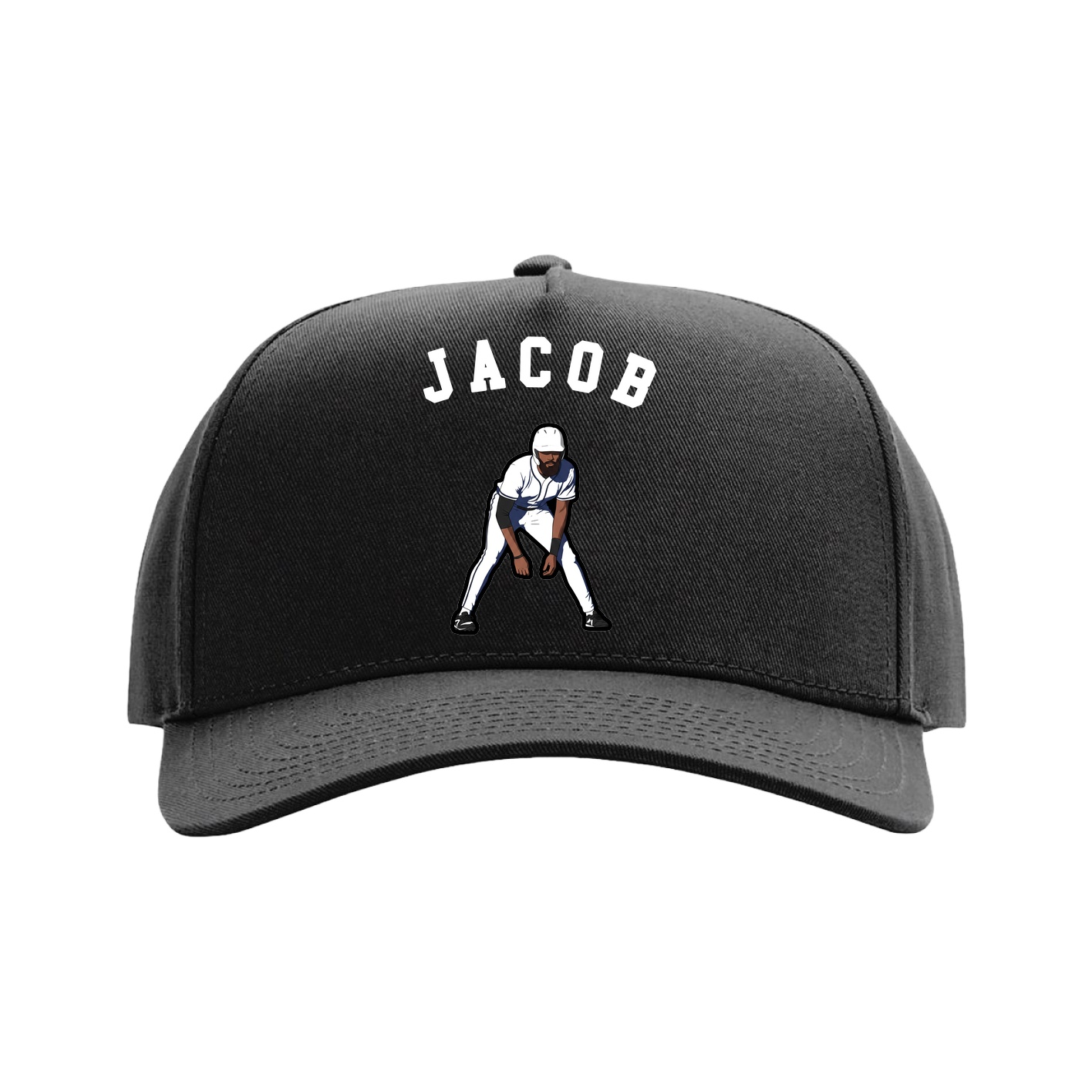 Full Fabric Five-Panel Champ Cap — Shirsey Arch in Black